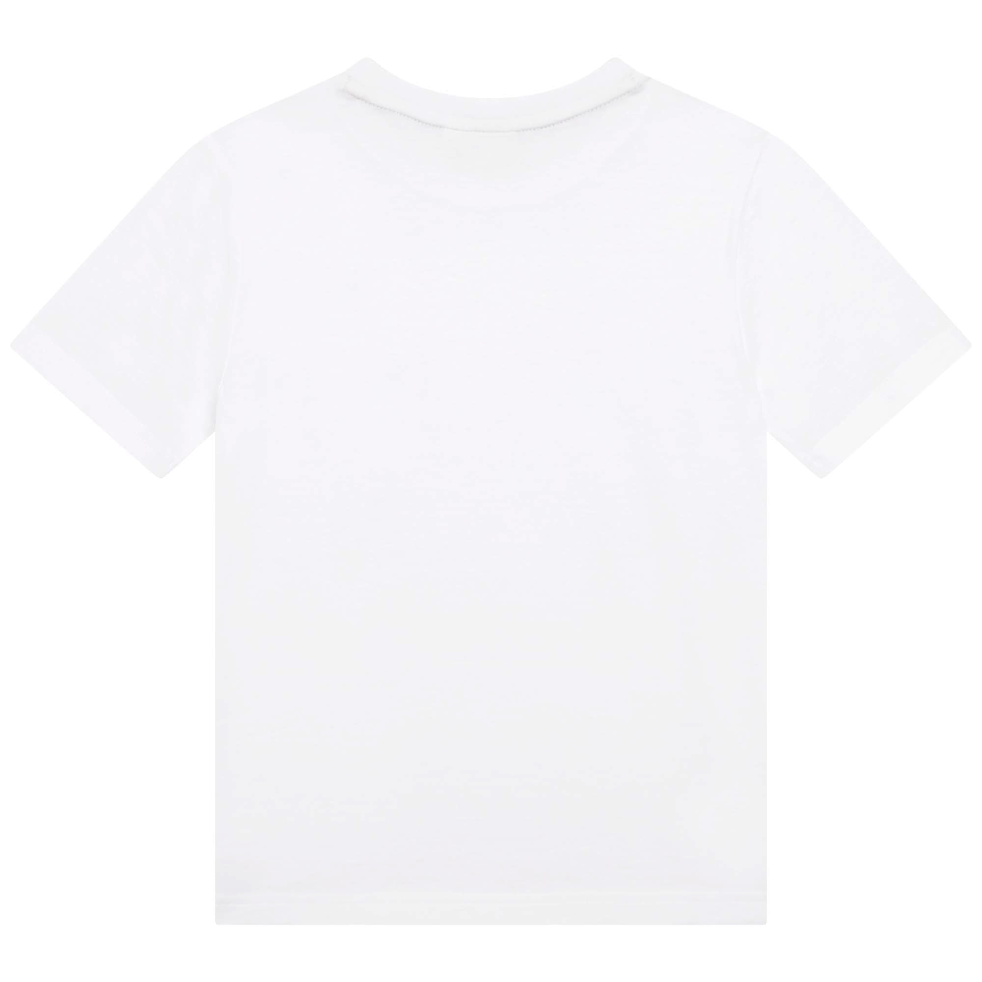 Boys White Logo Cotton T-Shirt