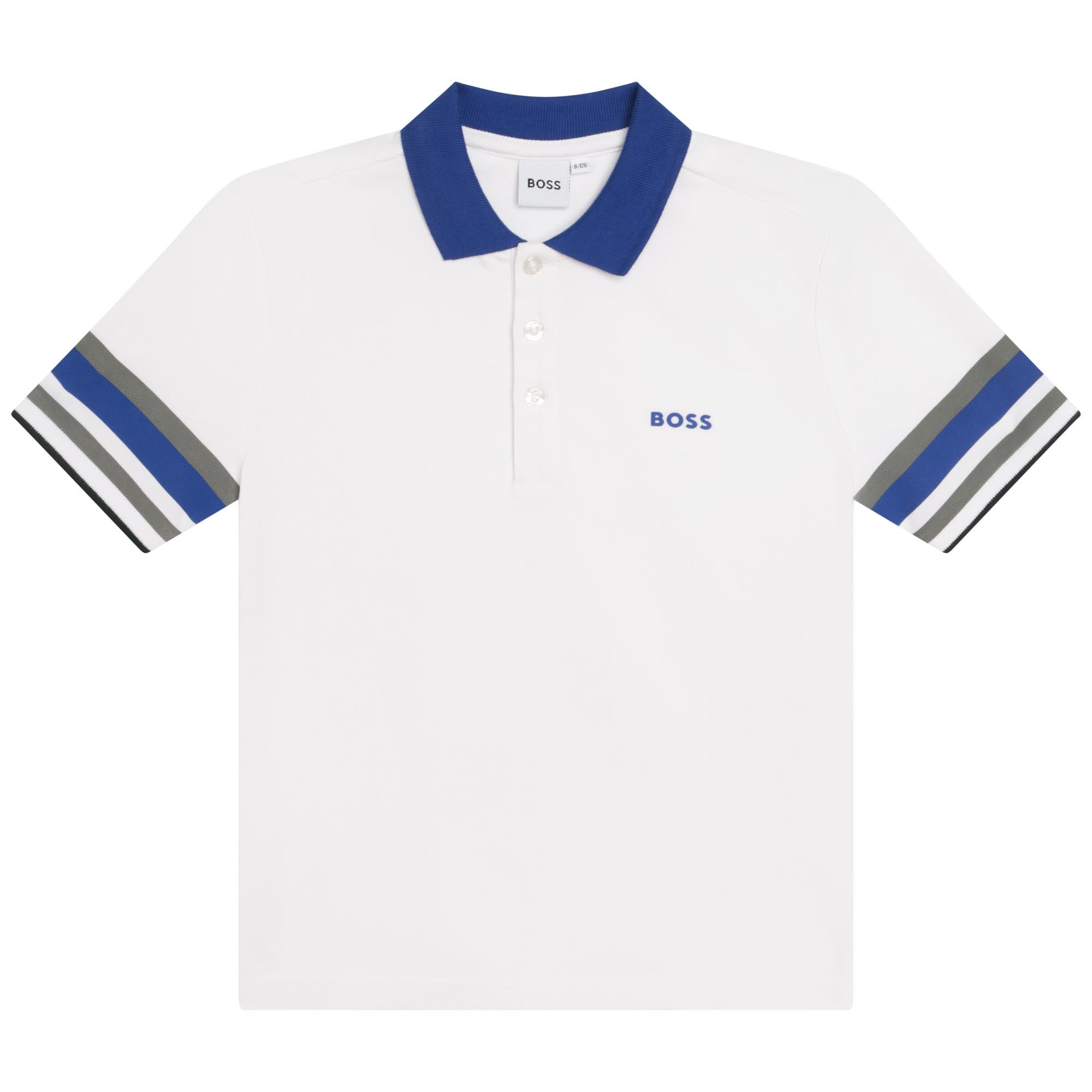 Boys White Cotton Polo Shirt