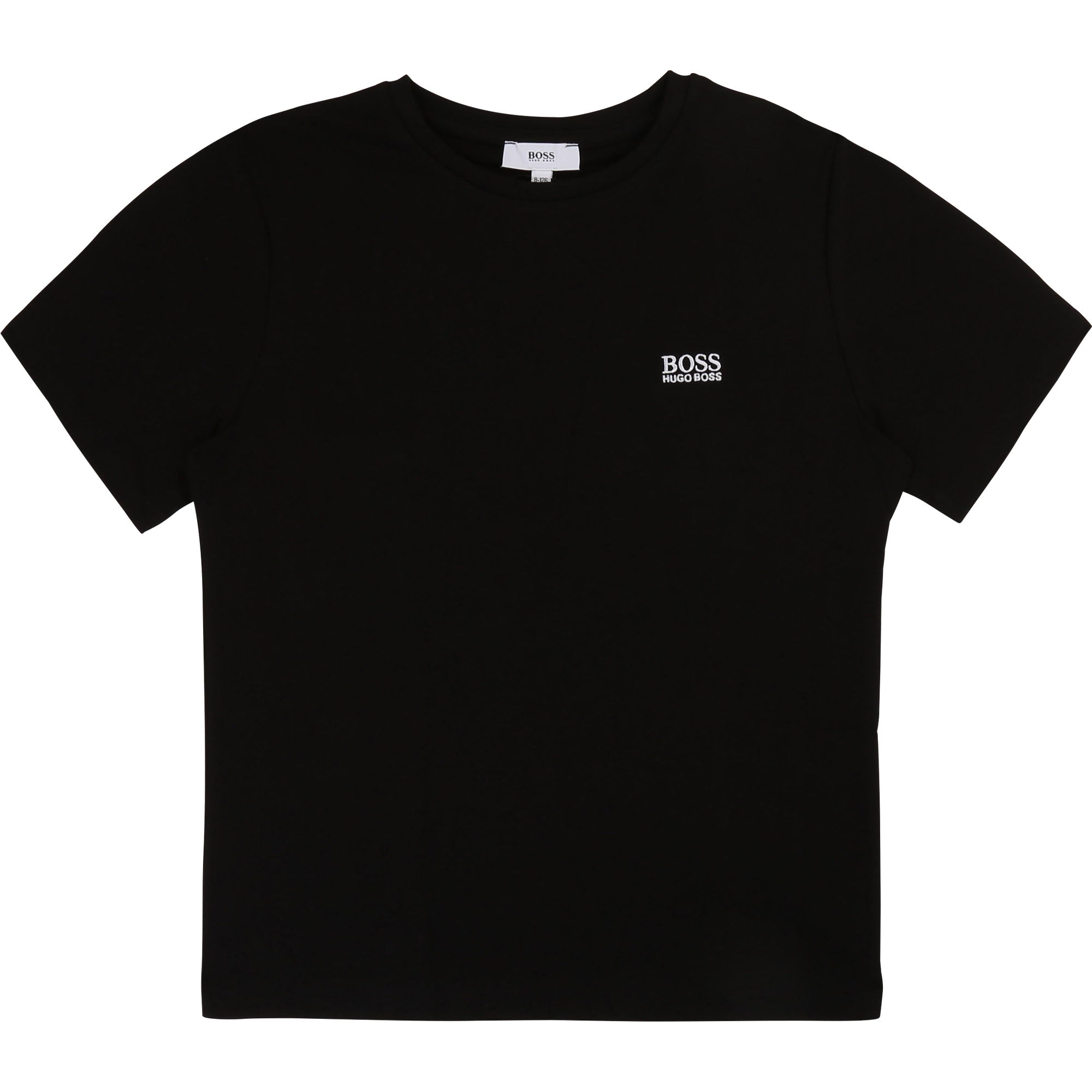 Boys Black Logo Cotton T-Shirt