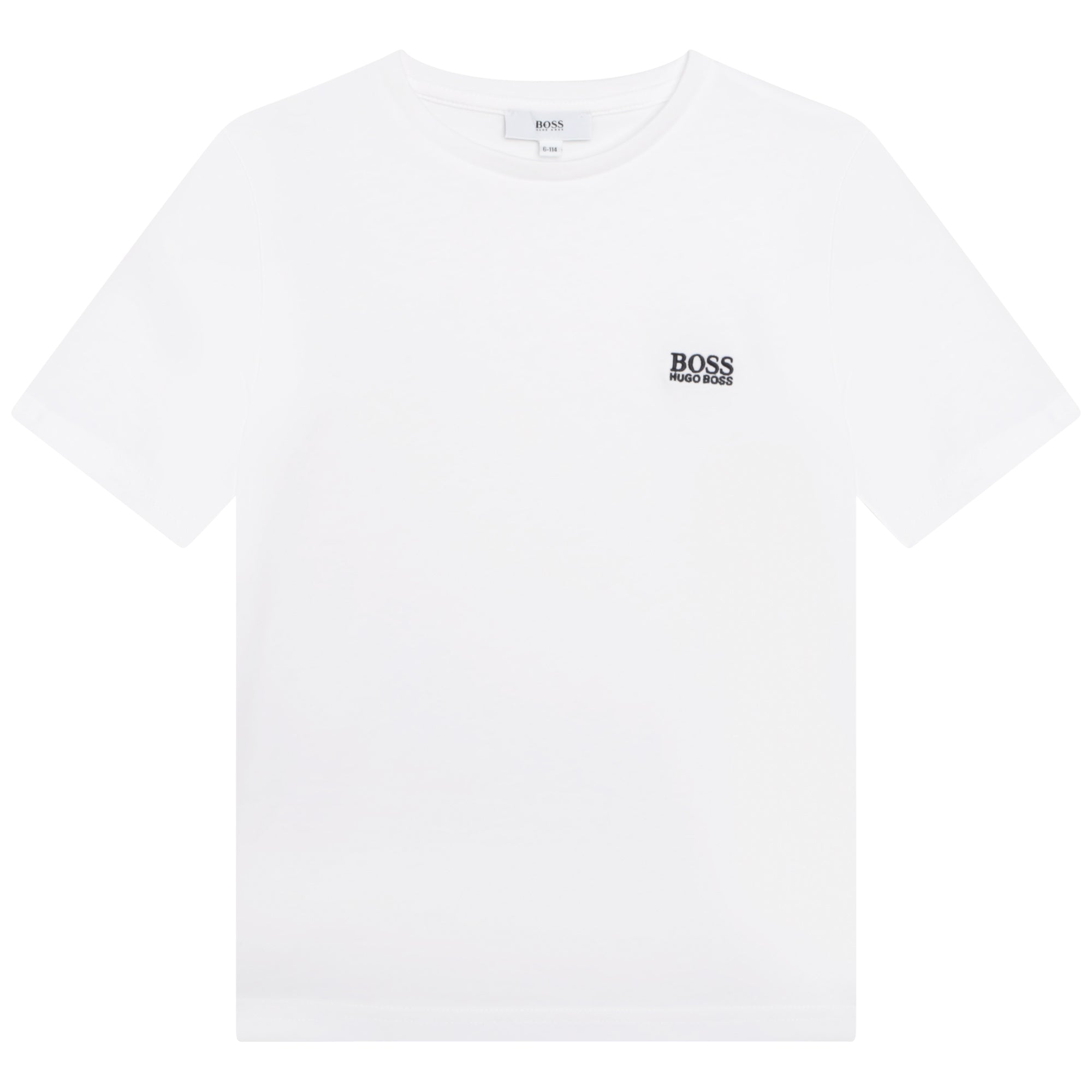 Boys White Logo Cotton T-Shirt