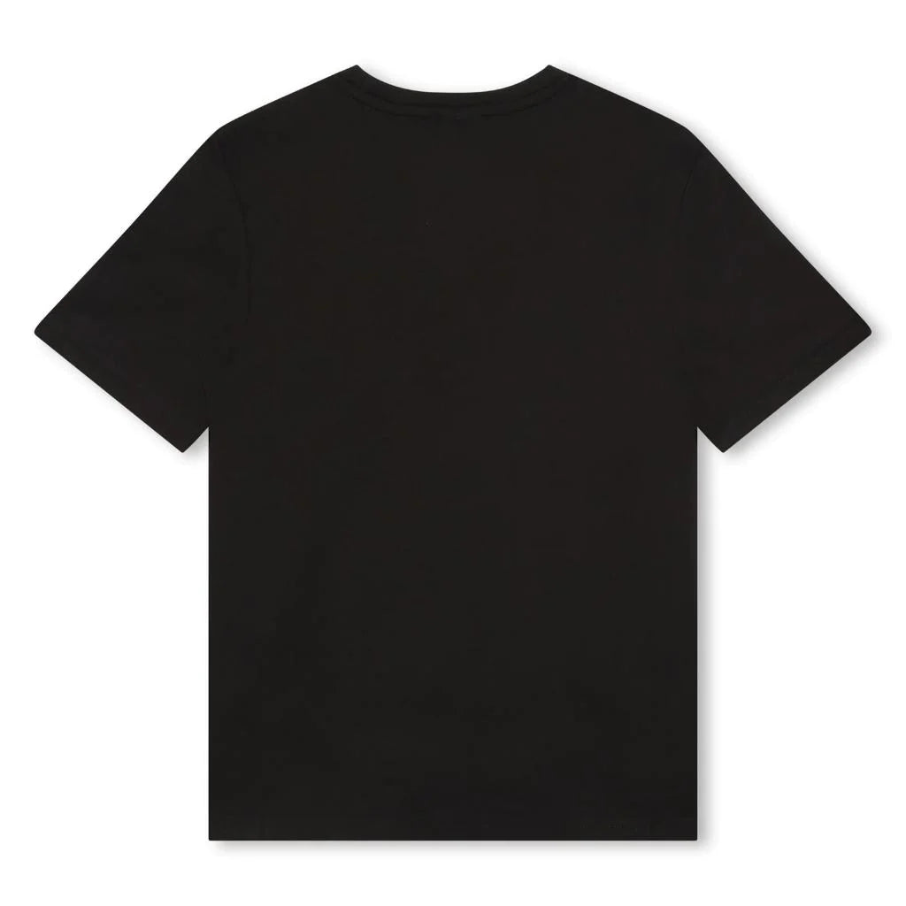 Boys Black Logo Cotton T-Shirt