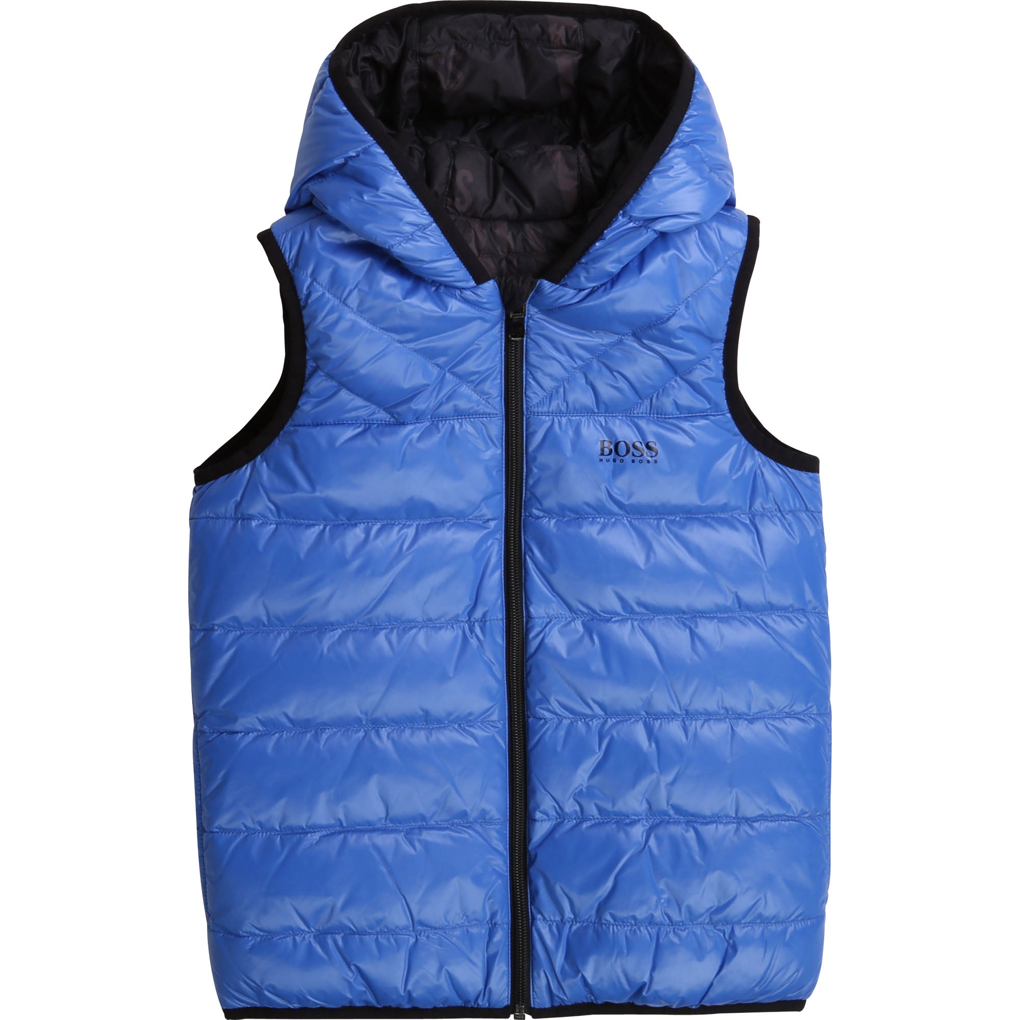 Boys Black & Blue Padded Down Vest