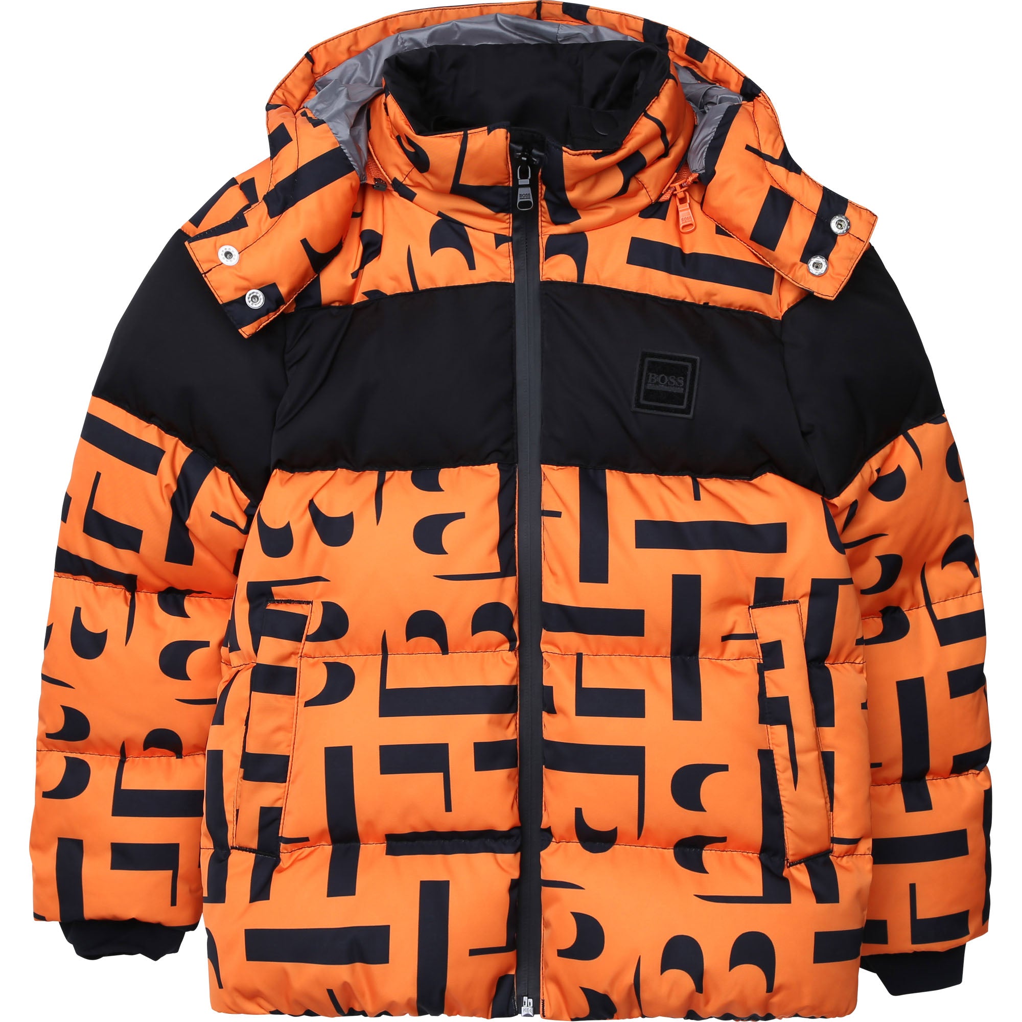 Boys Orange Padded Down Jacket