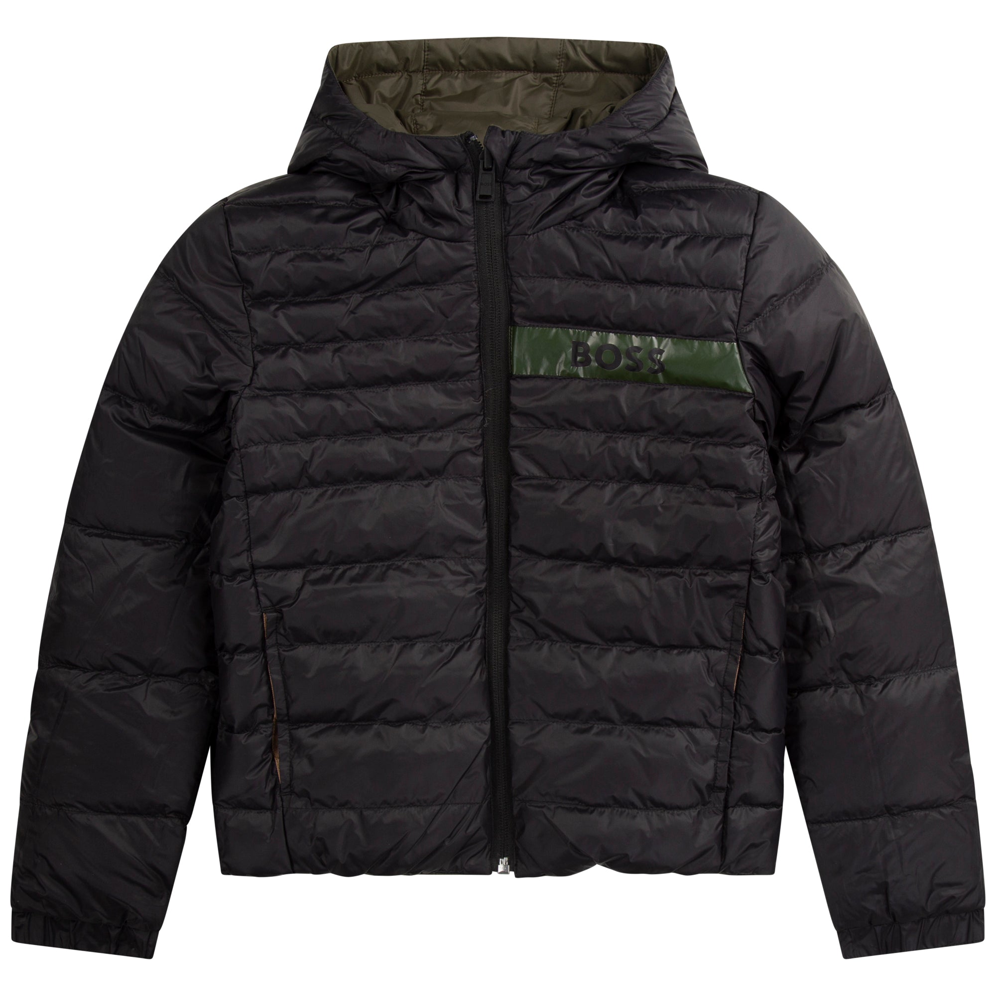 Boys Green Reversible Padded Down Jacket