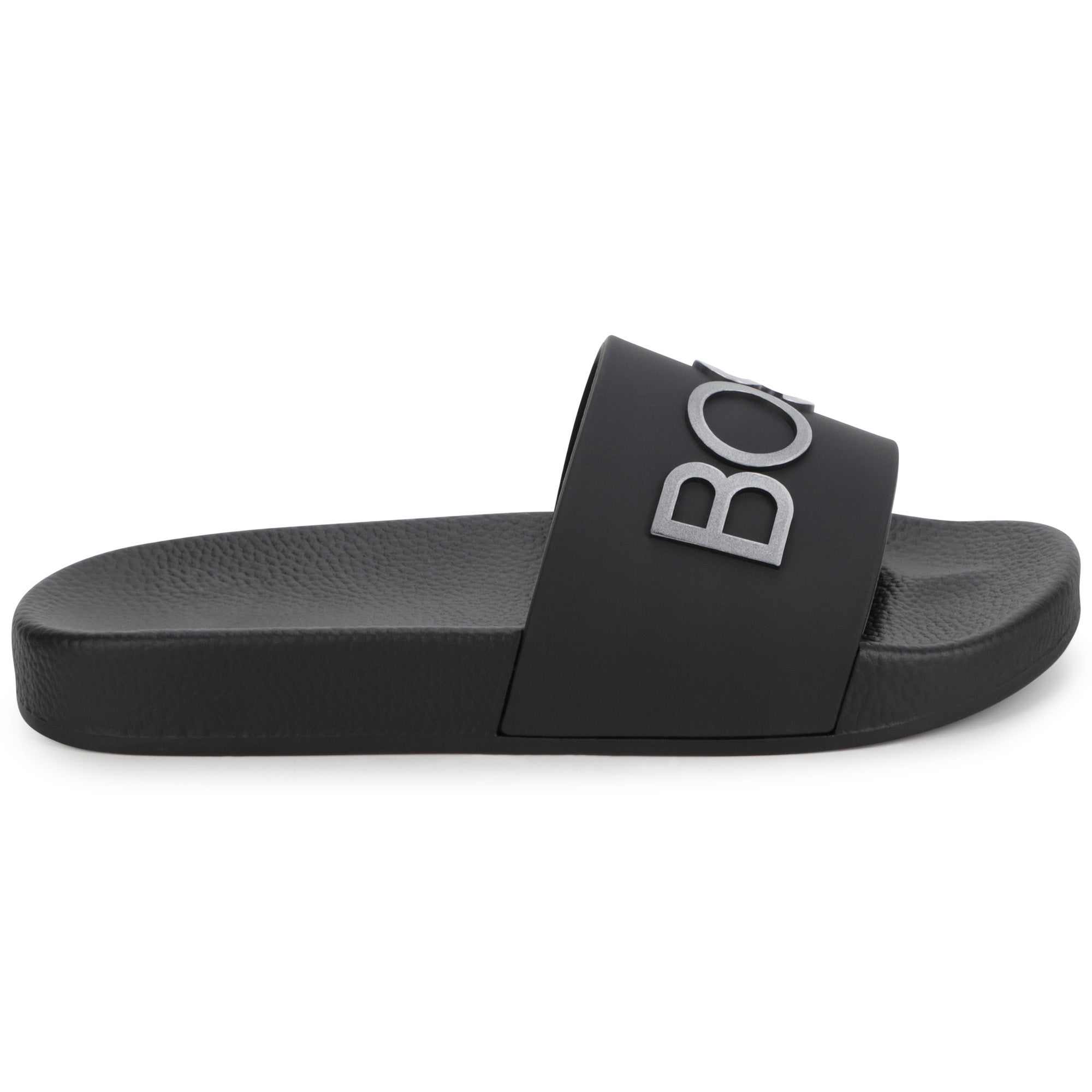 Boys Black Logo Sandals