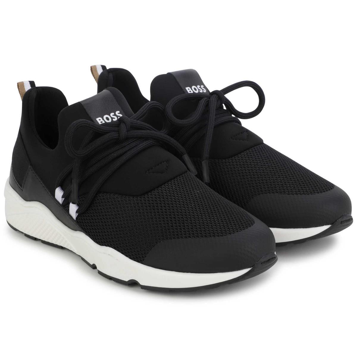 Boys Black Logo Shoes