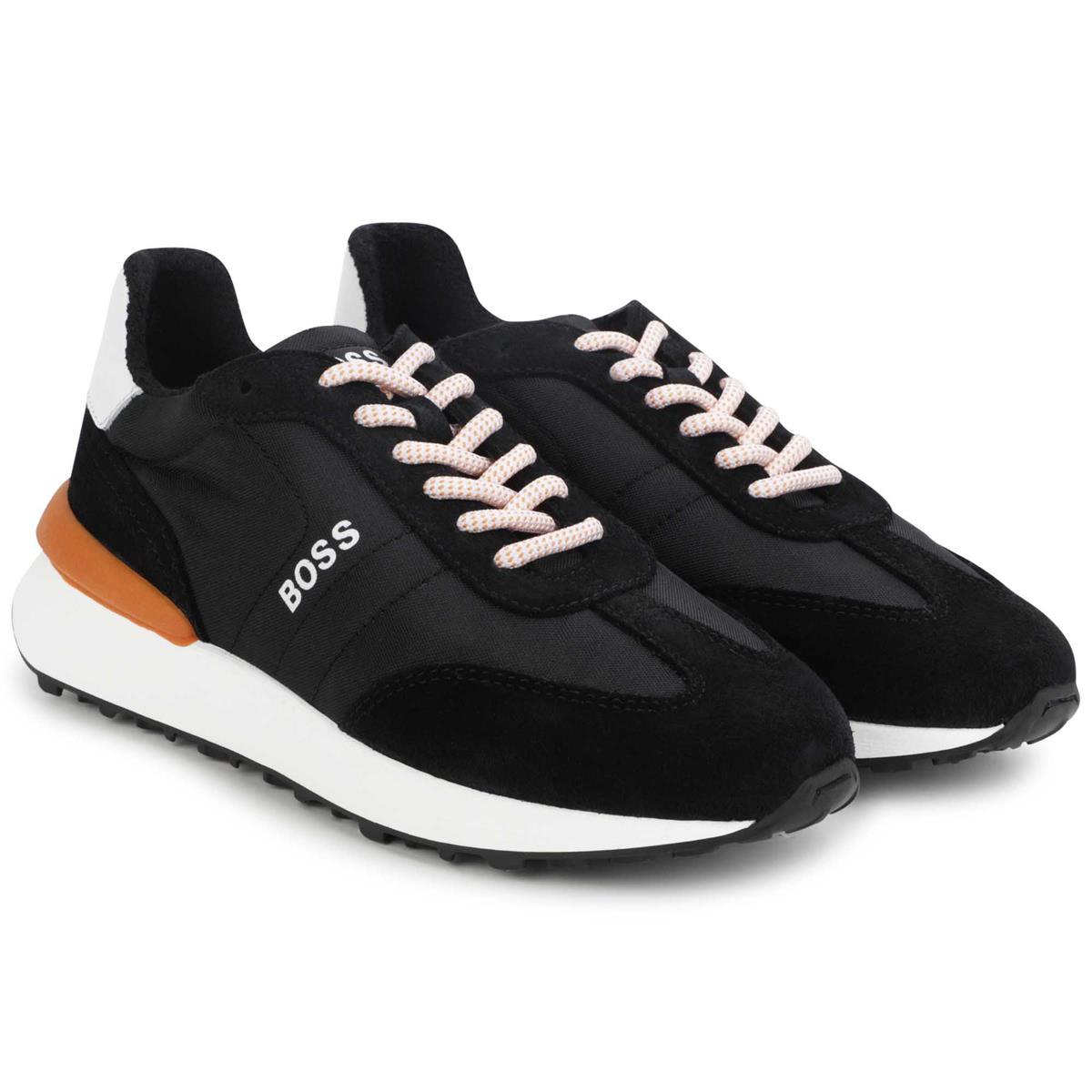 Boys Black Logo Shoes