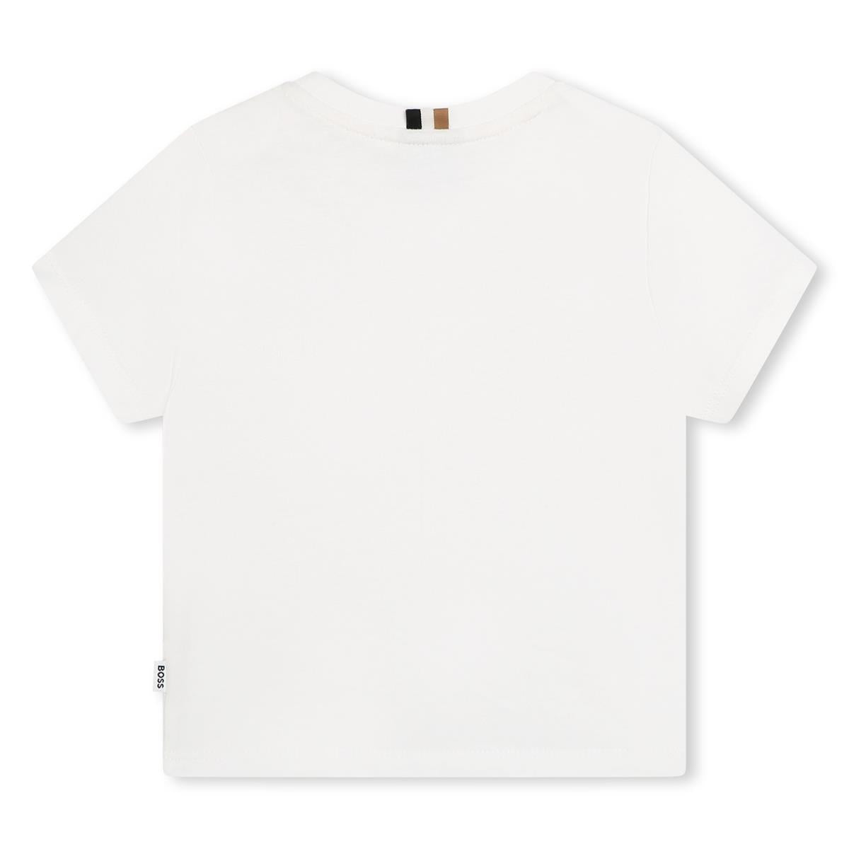 Baby Boys White Cotton T-Shirt