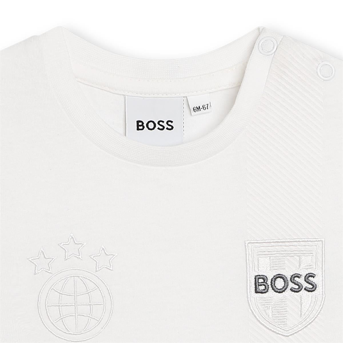 Baby Boys White Cotton T-Shirt