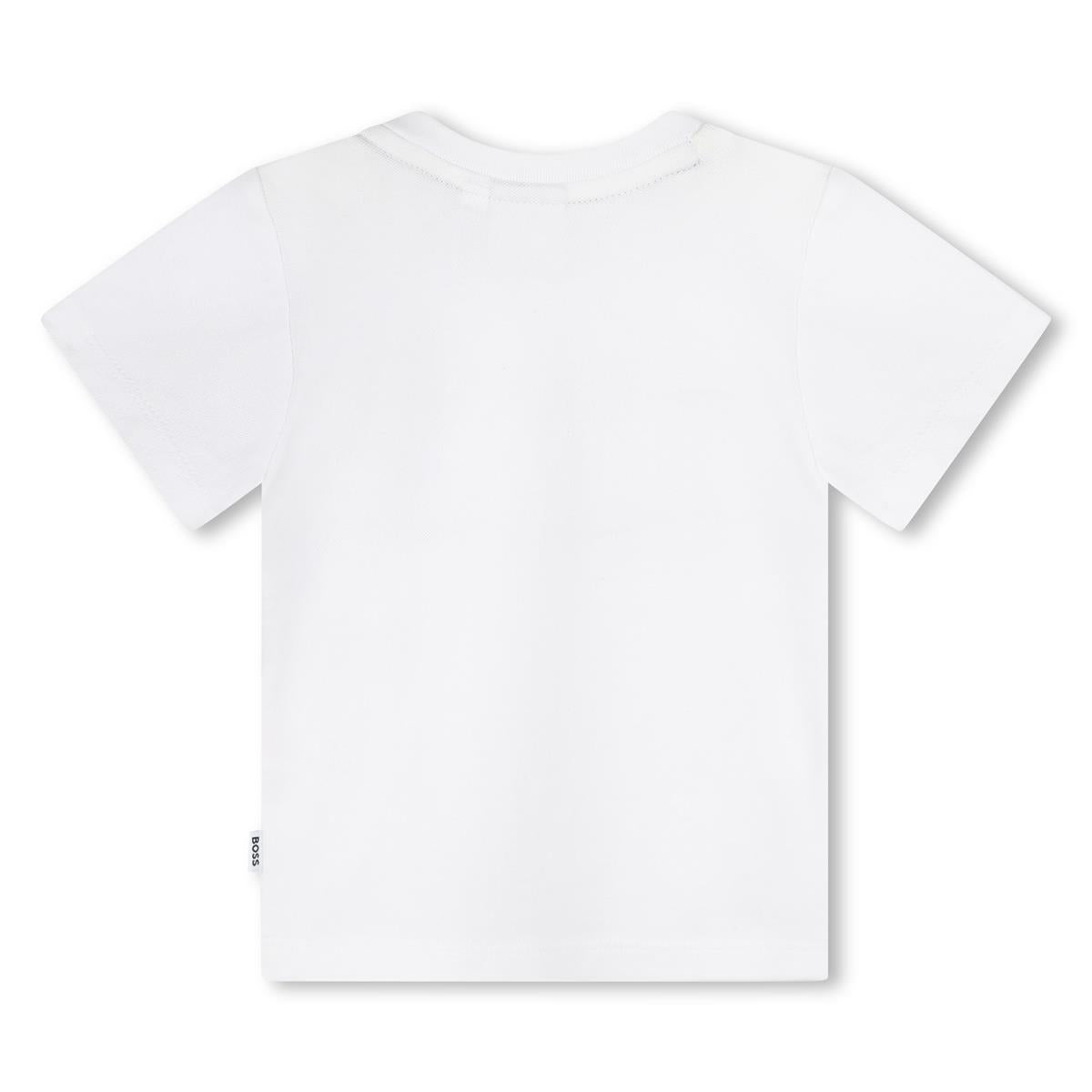 Baby Boys White Cotton T-Shirt