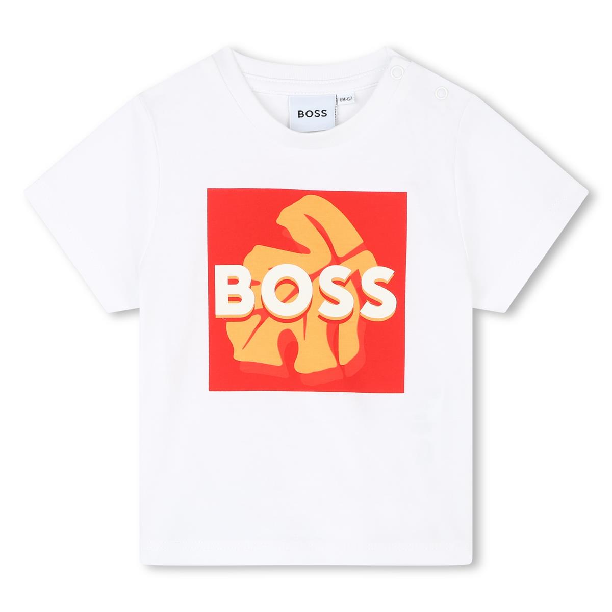 Baby Boys White Cotton T-Shirt