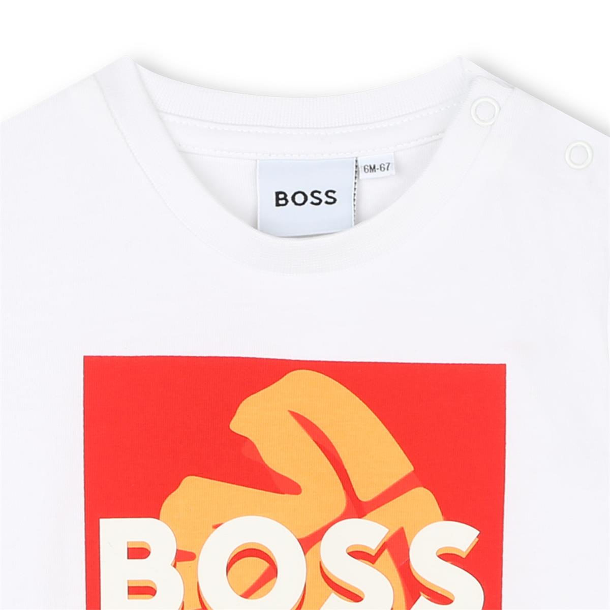 Baby Boys White Cotton T-Shirt