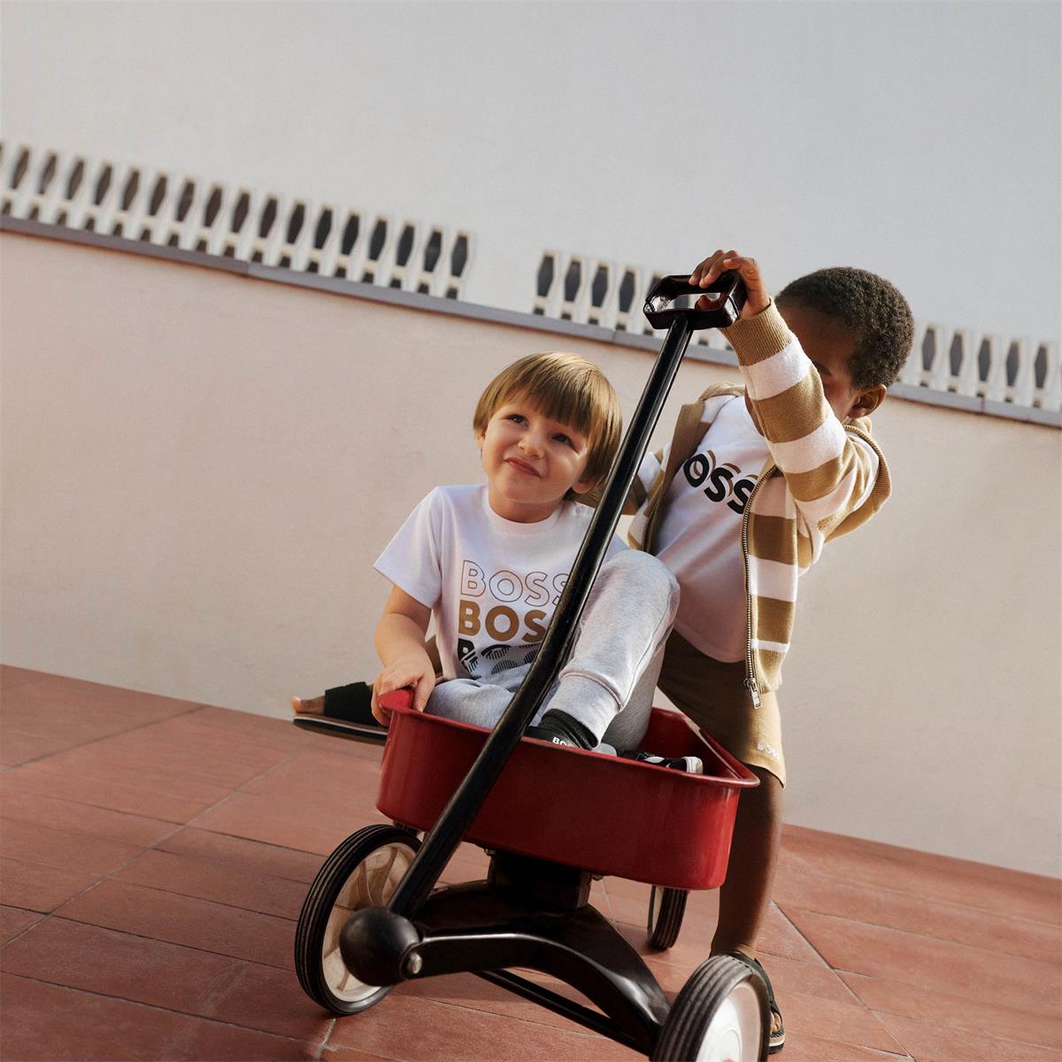 Baby Boys White Cotton T-Shirt
