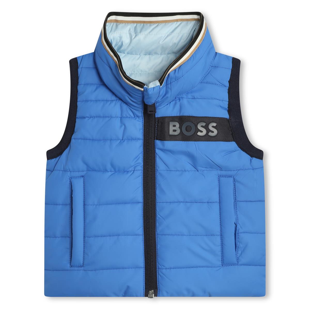 Baby Boys Blue Reversible Padded Gilet