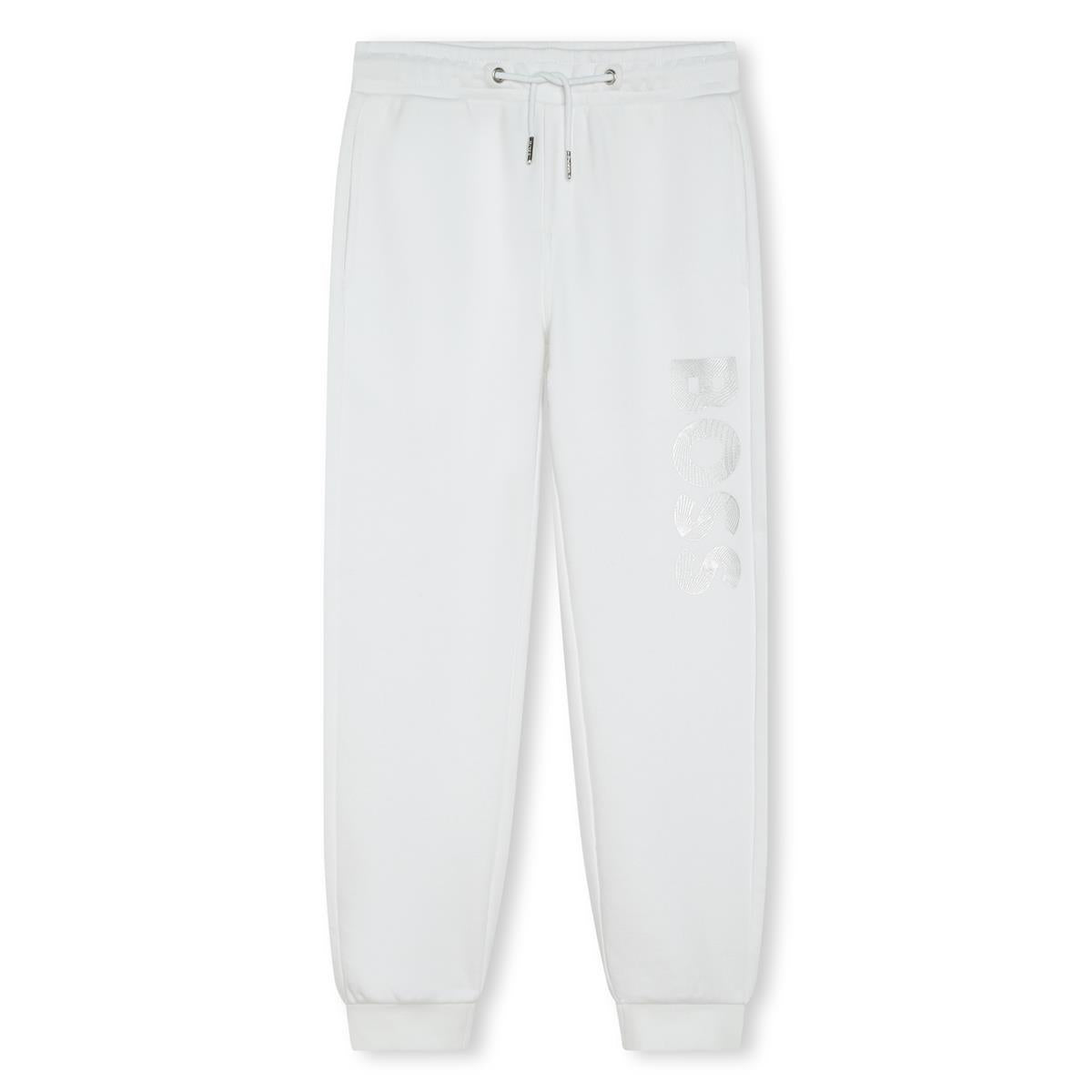 Girls White Cotton Trousers