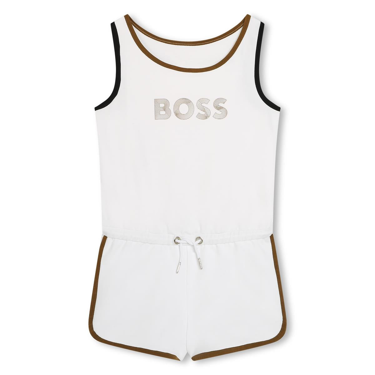 Girls White Jumpsuit