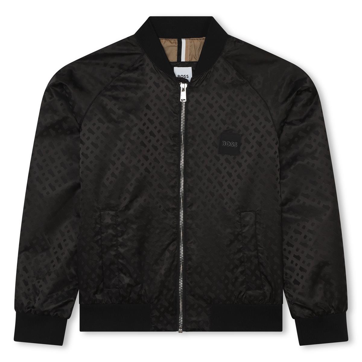 Boys Black Zip-Up Jacket