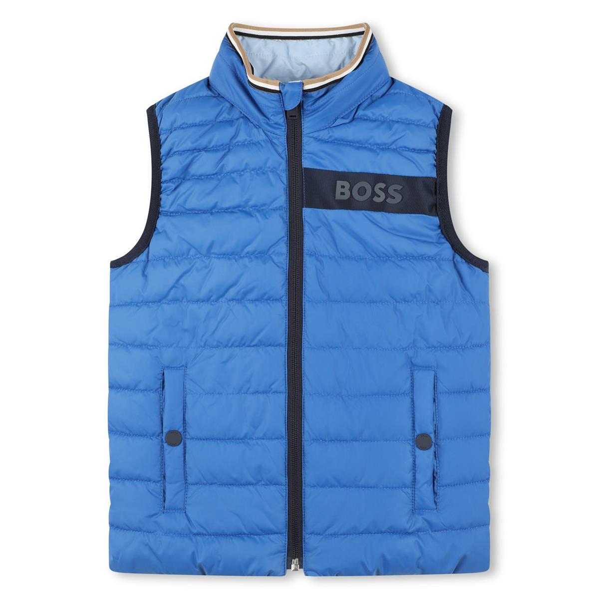 Boys Blue Reversible Padded Gilet