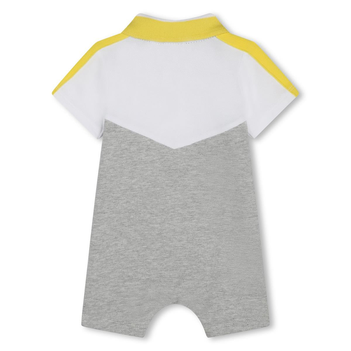 Baby Boys Grey Cotton Babysuit