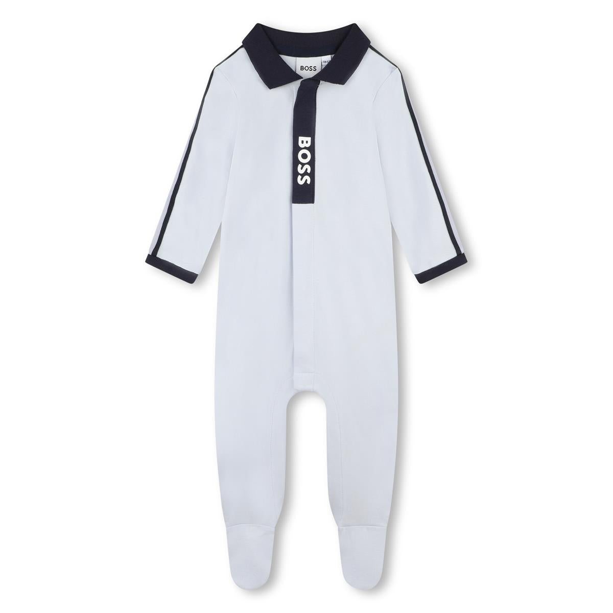 Baby Boys Light Blue Cotton Babysuit