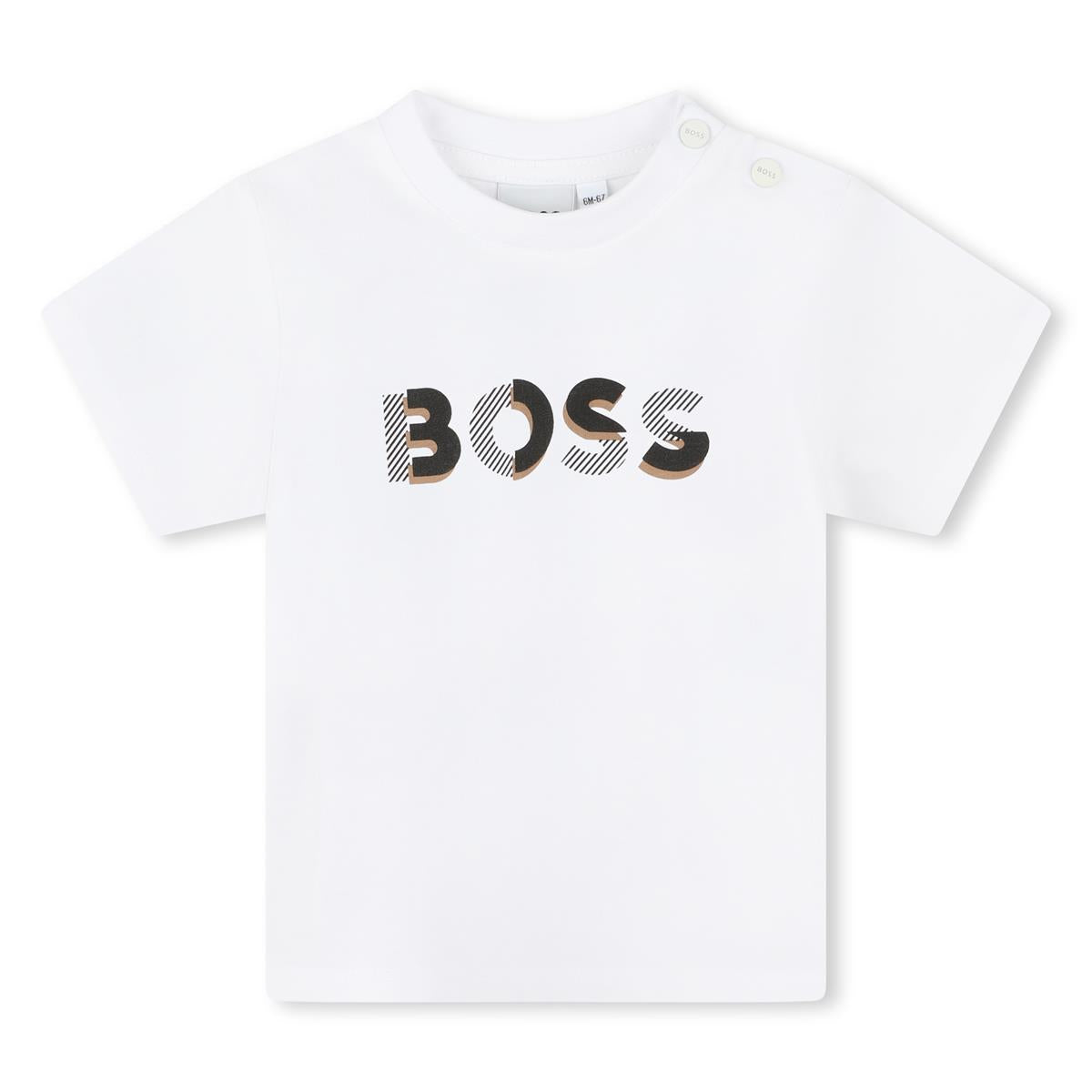 Baby Boys White Cotton T-Shirt