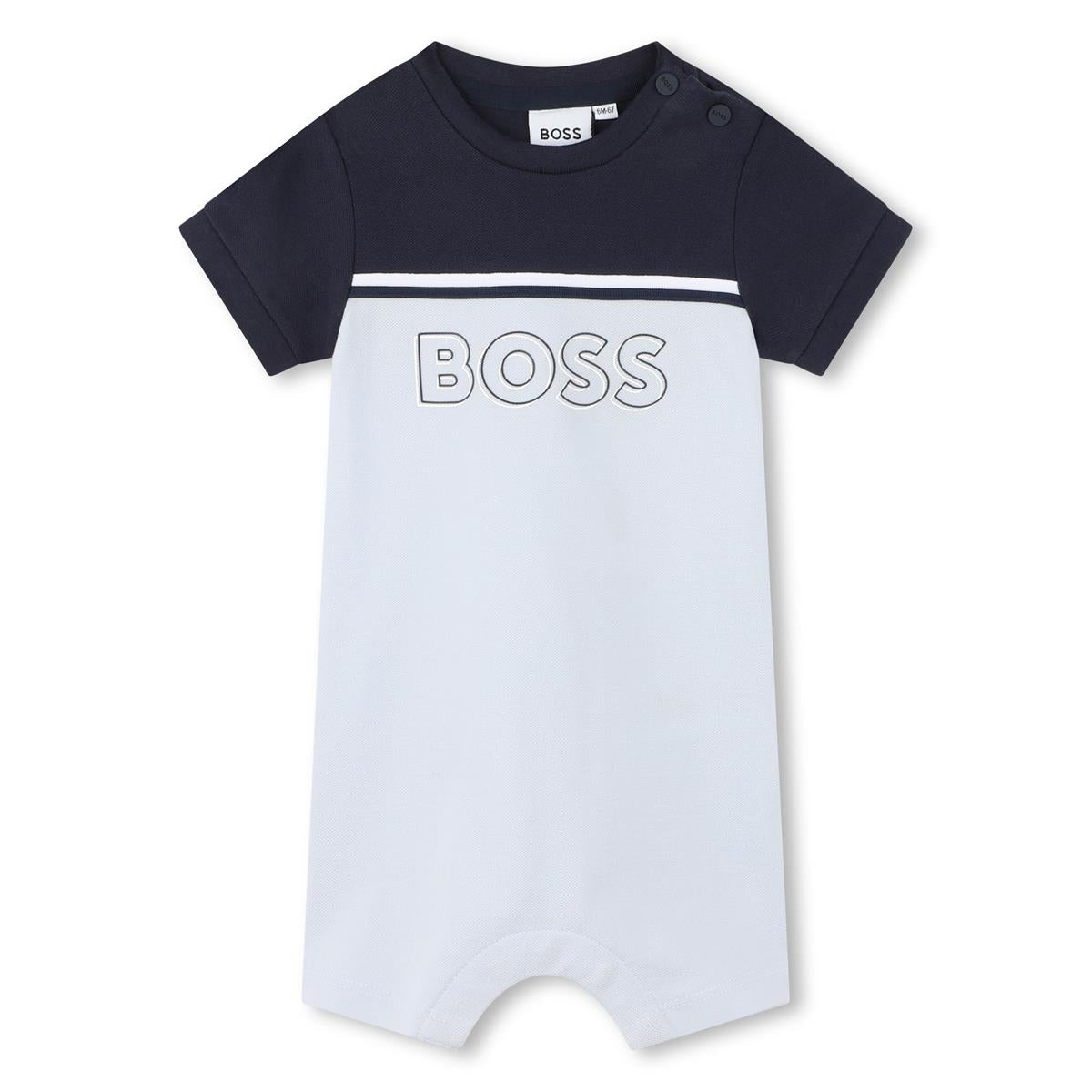 Baby Boys Light Blue Cotton Babysuit