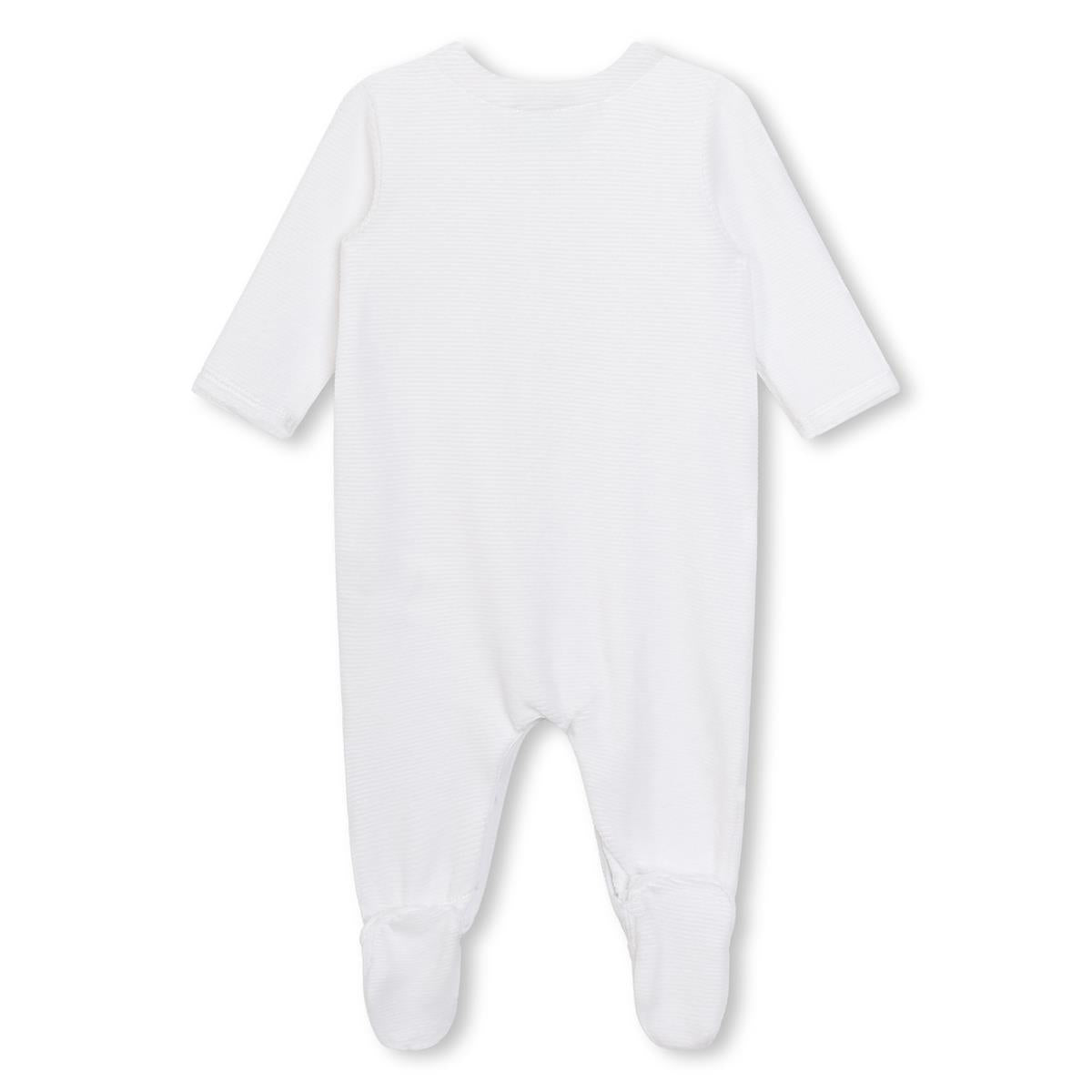 Baby Boys & Girls White Cotton Babysuit Set