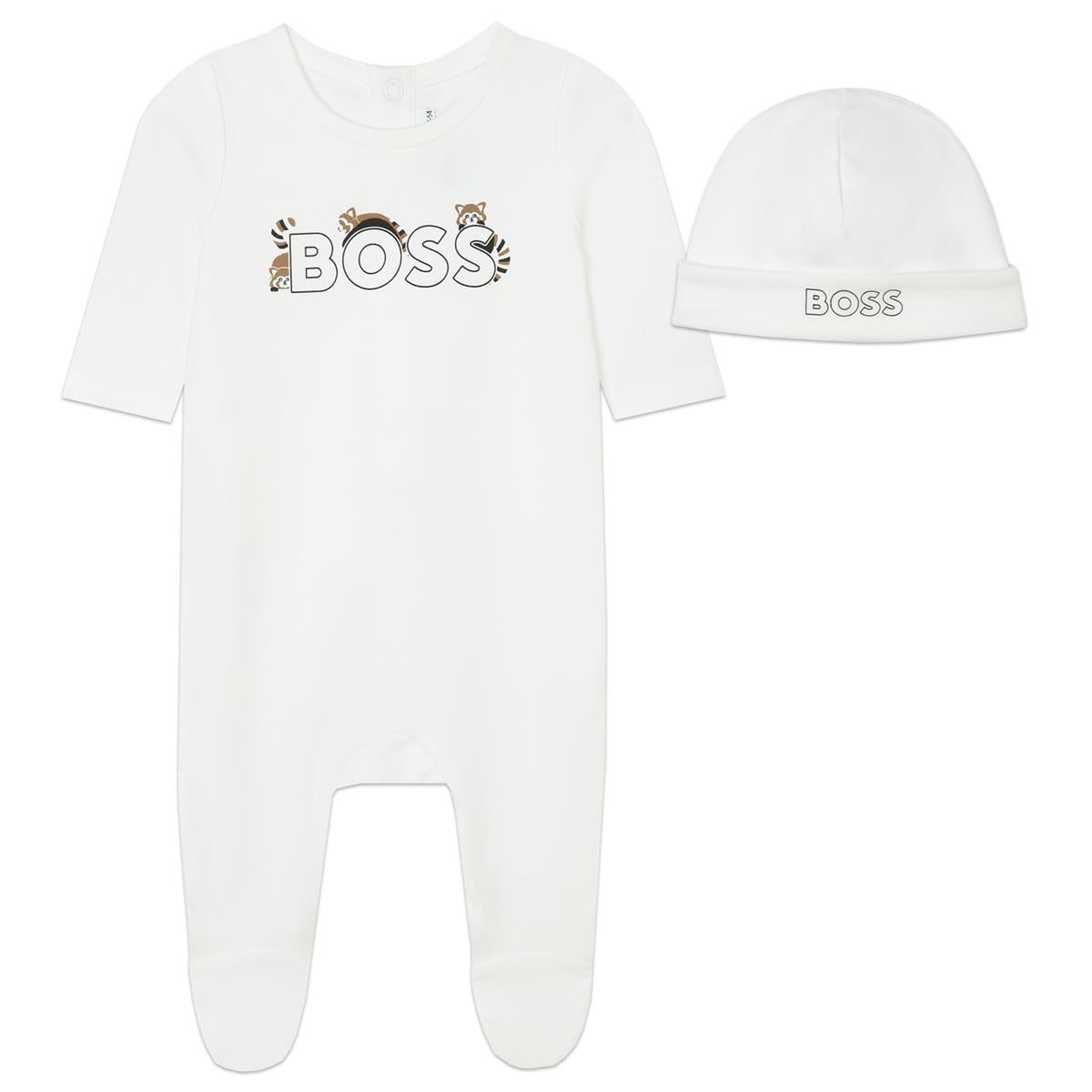 Baby Boys & Girls White Cotton Babysuit