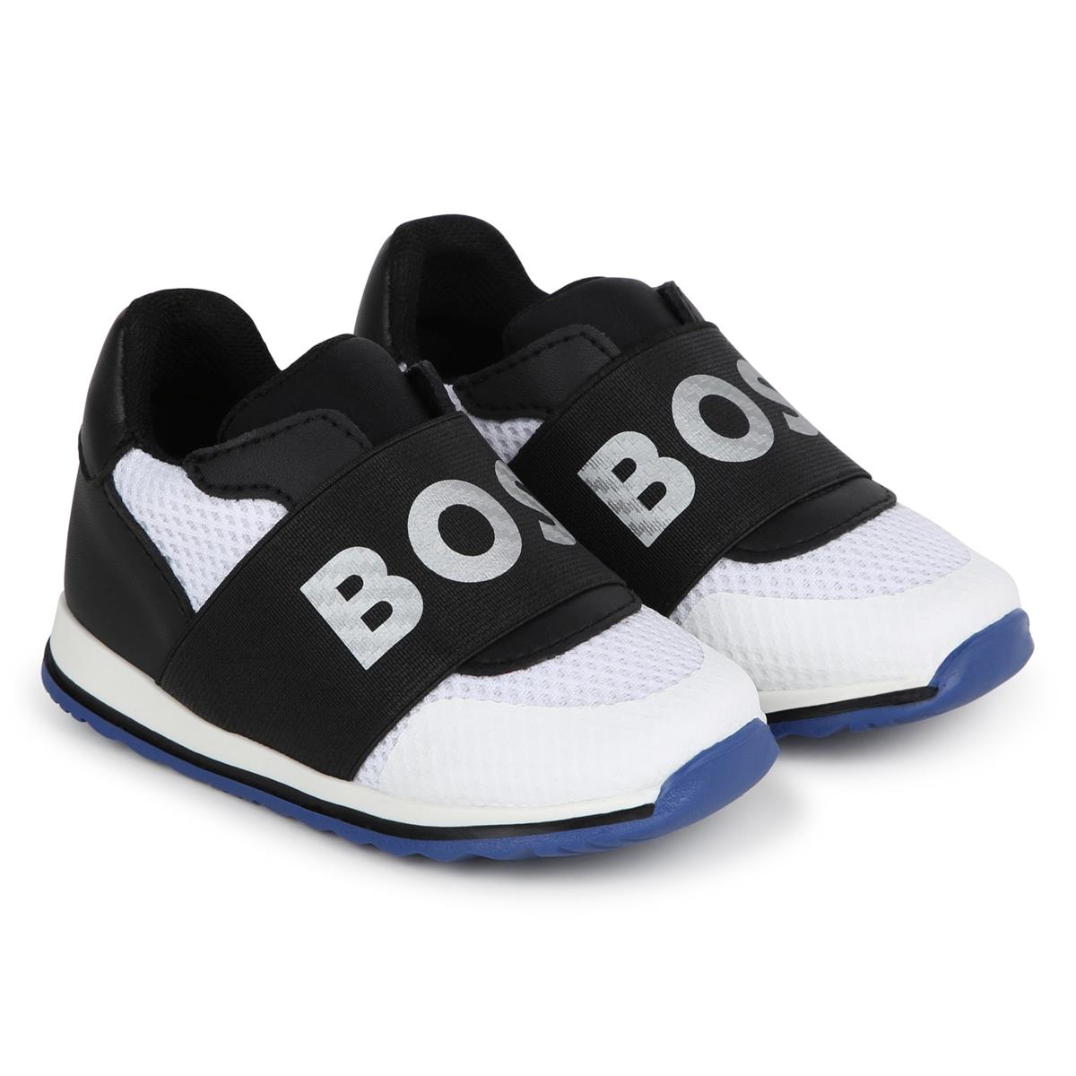 Baby Boys Navy Logo Shoes