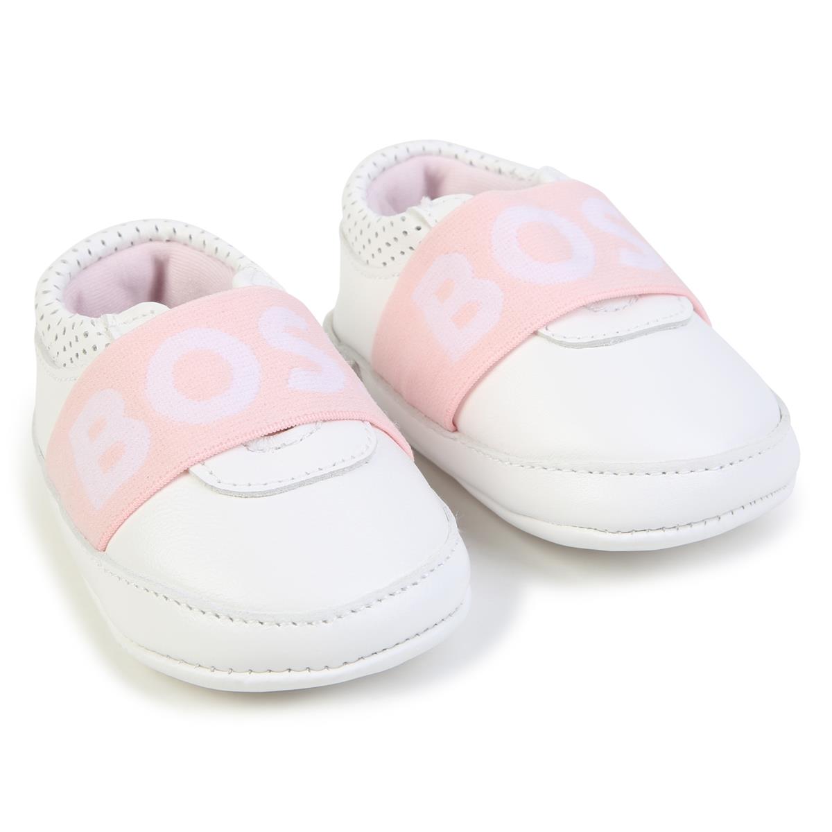 Chaussures plates blanches pour bébés filles