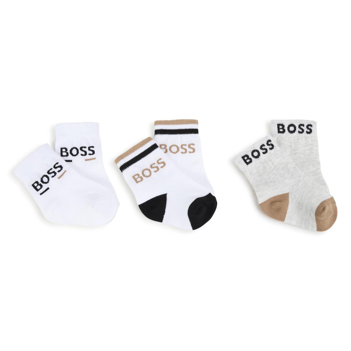 Lot de 3 paires de chaussettes blanches en coton pour bébés garçons