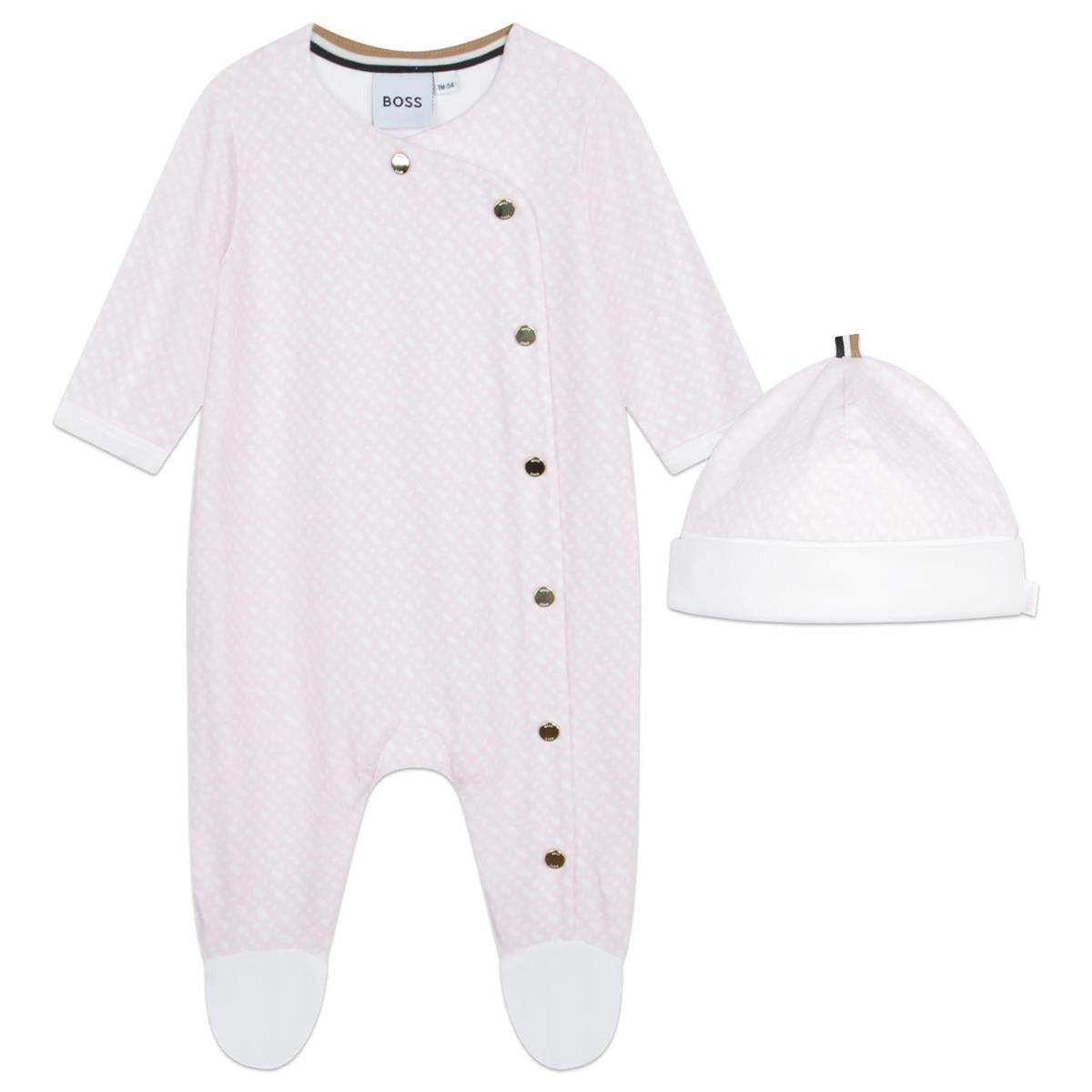 Baby Girls Pink Cotton Babysuit