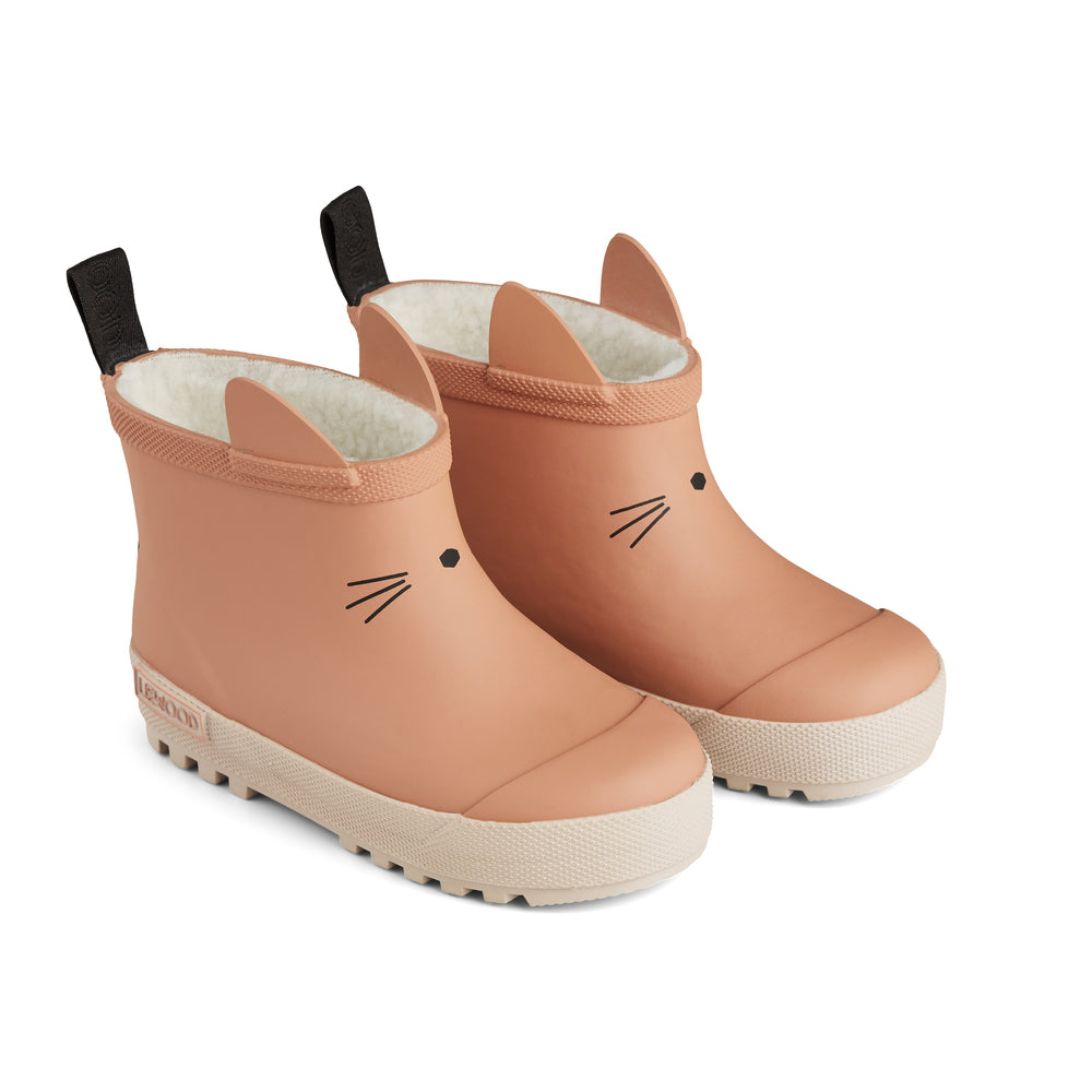 Boys & Girls Pink Cat Rubber Boots