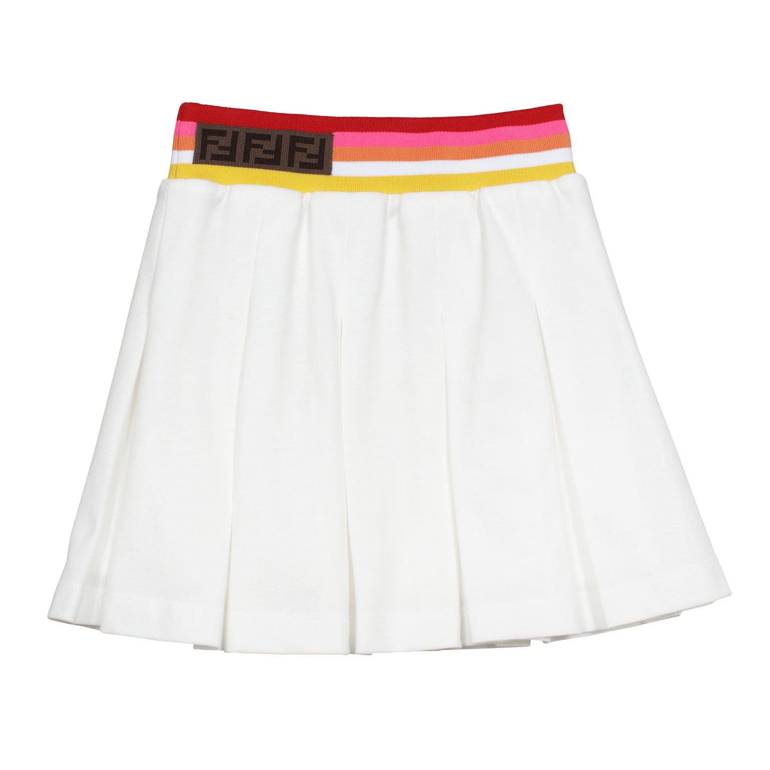 Girls White FF Logo Cotton Skirt