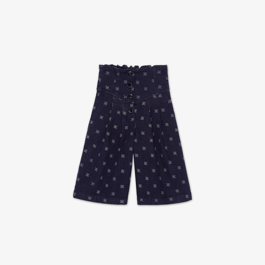 Girls Blue Cotton Shorts