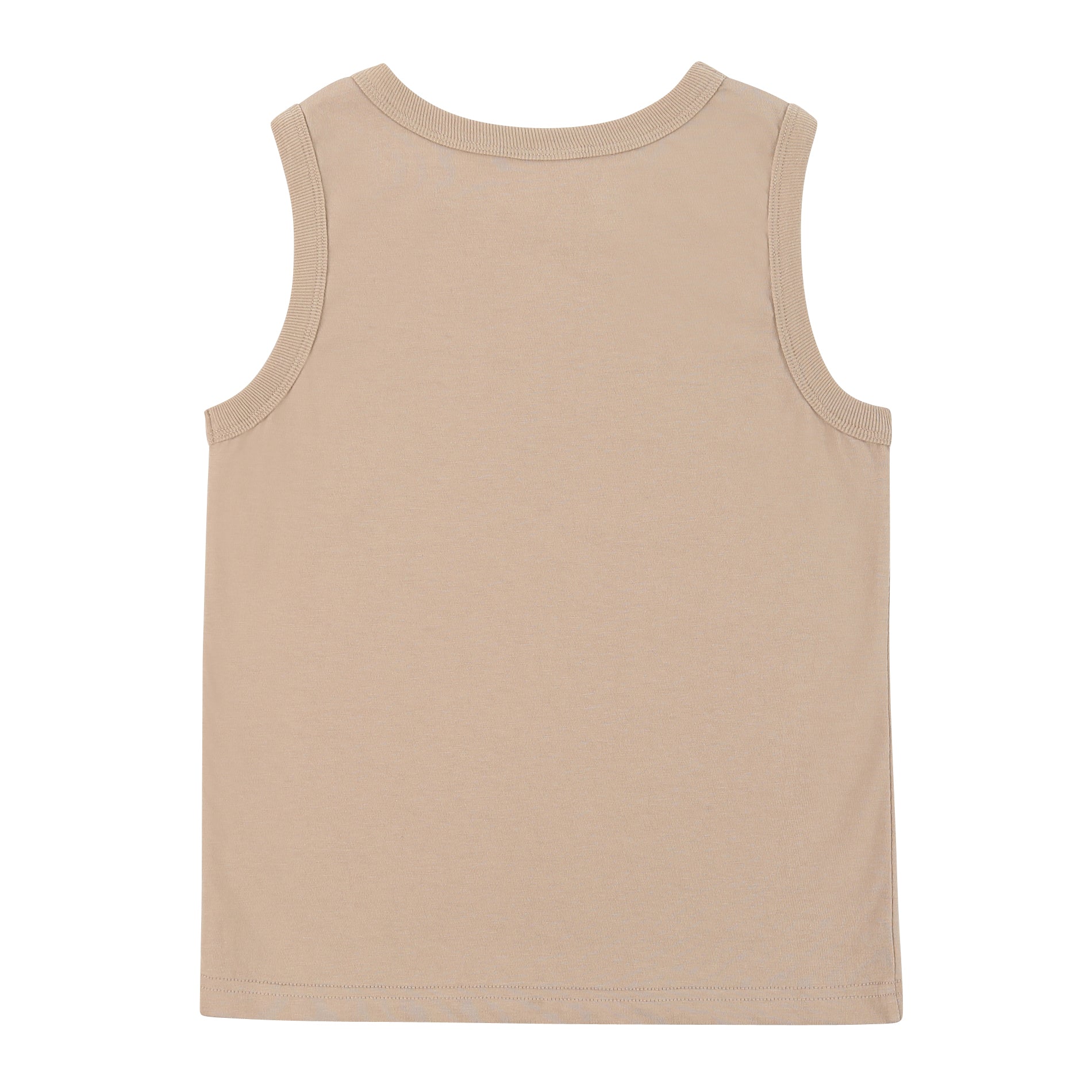 Girls Beige Cotton Tank Top