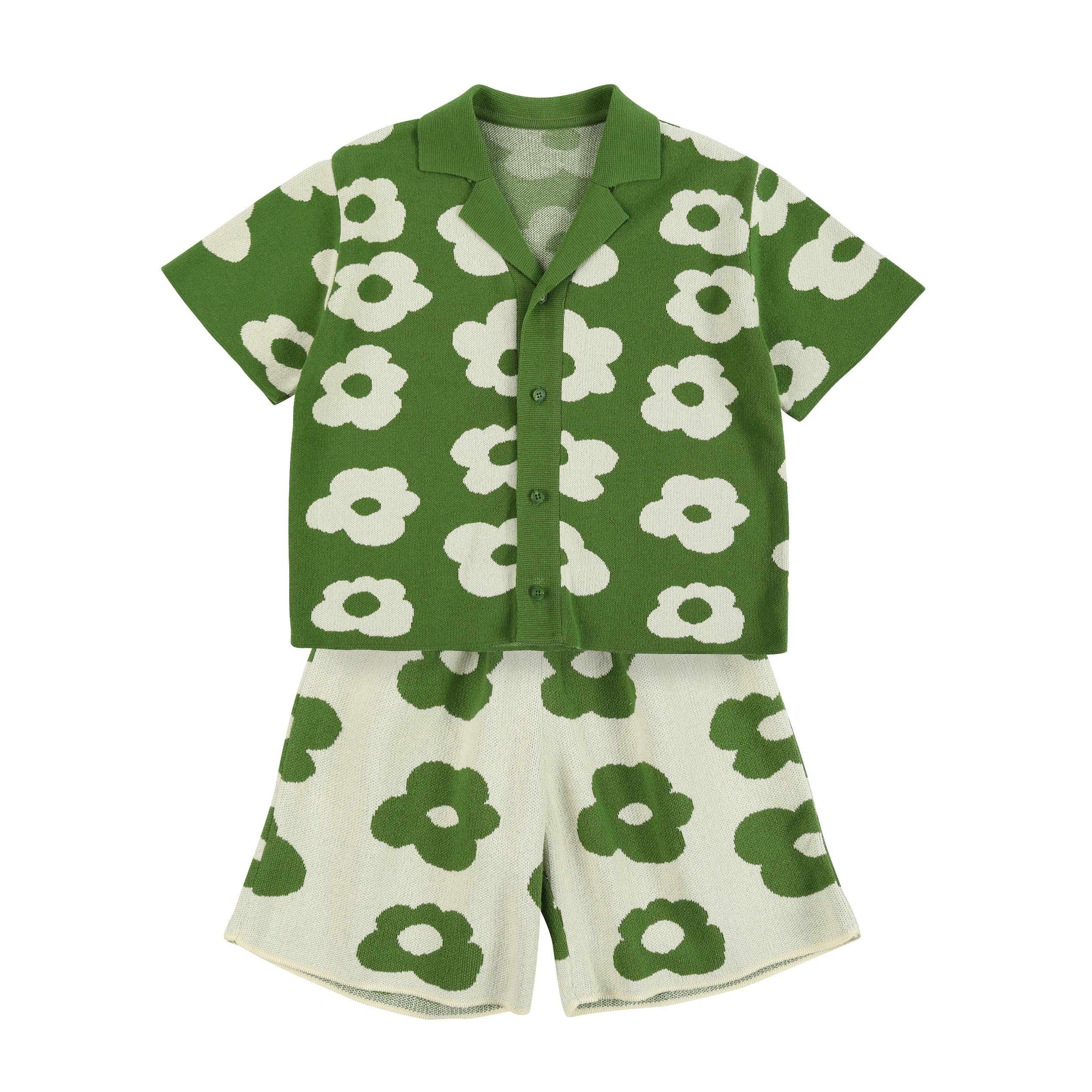 Boy & Girls Green Cotton Set