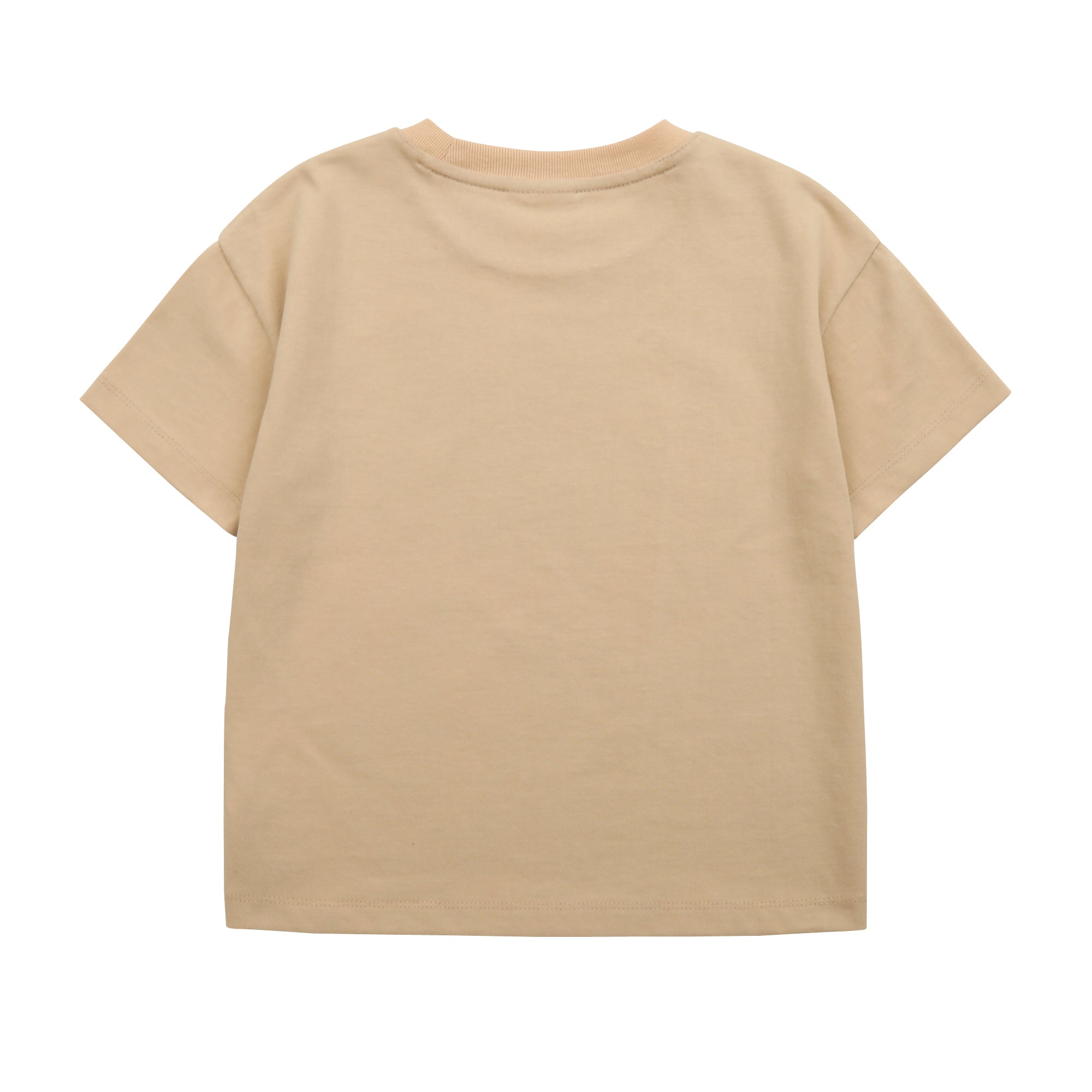Boys & Girls Beige Printed Cotton T-Shirt
