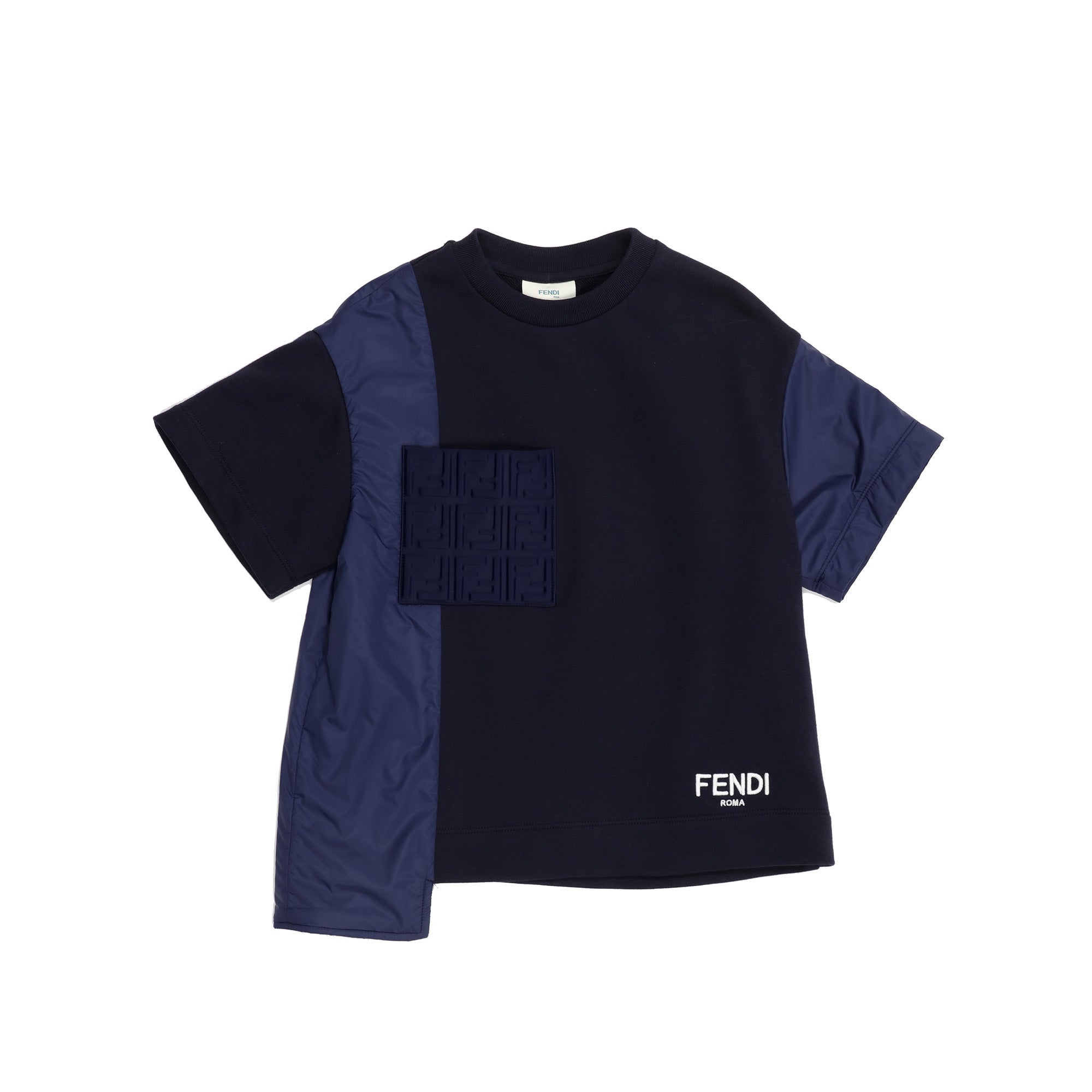 Boys Navy Logo Cotton T-Shirt