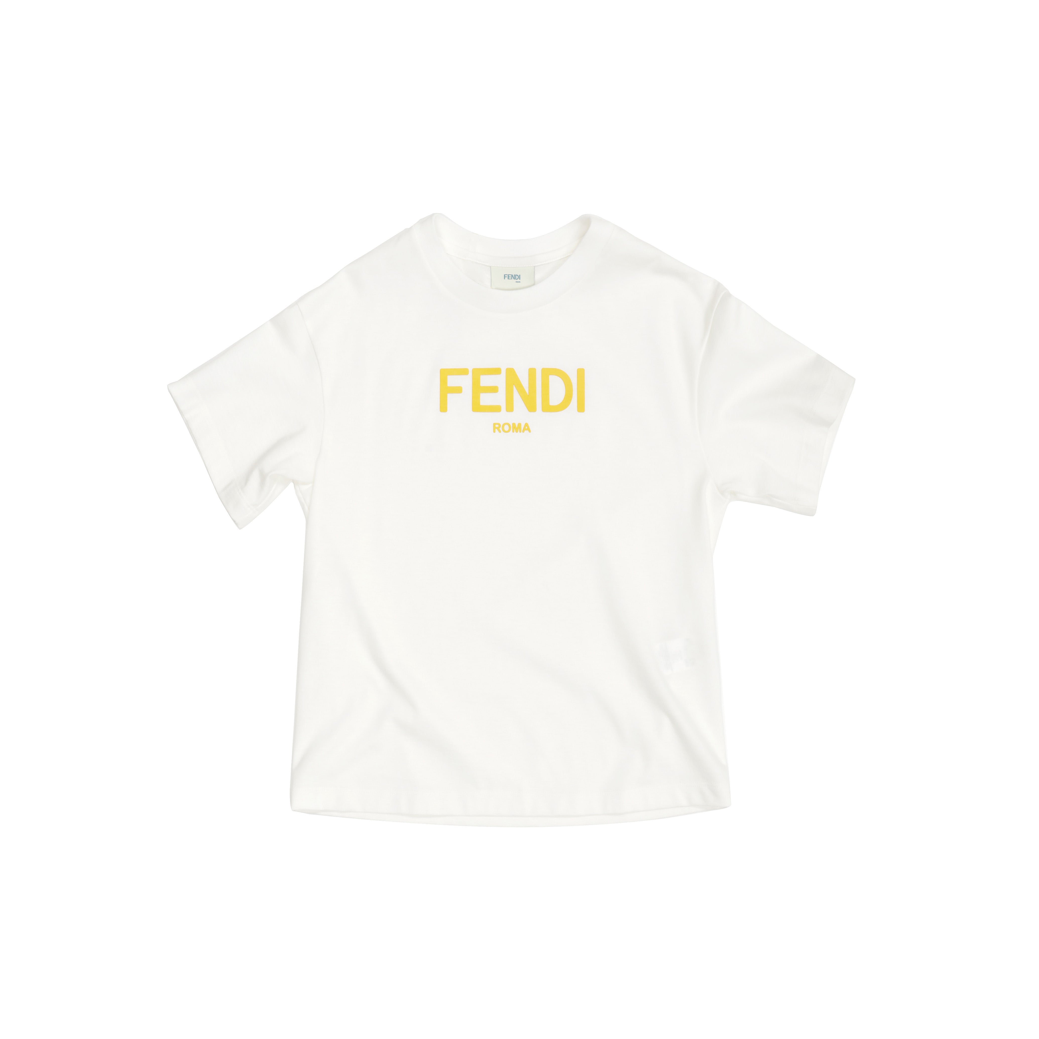 Boys & Girls White Logo Cotton T-Shirt