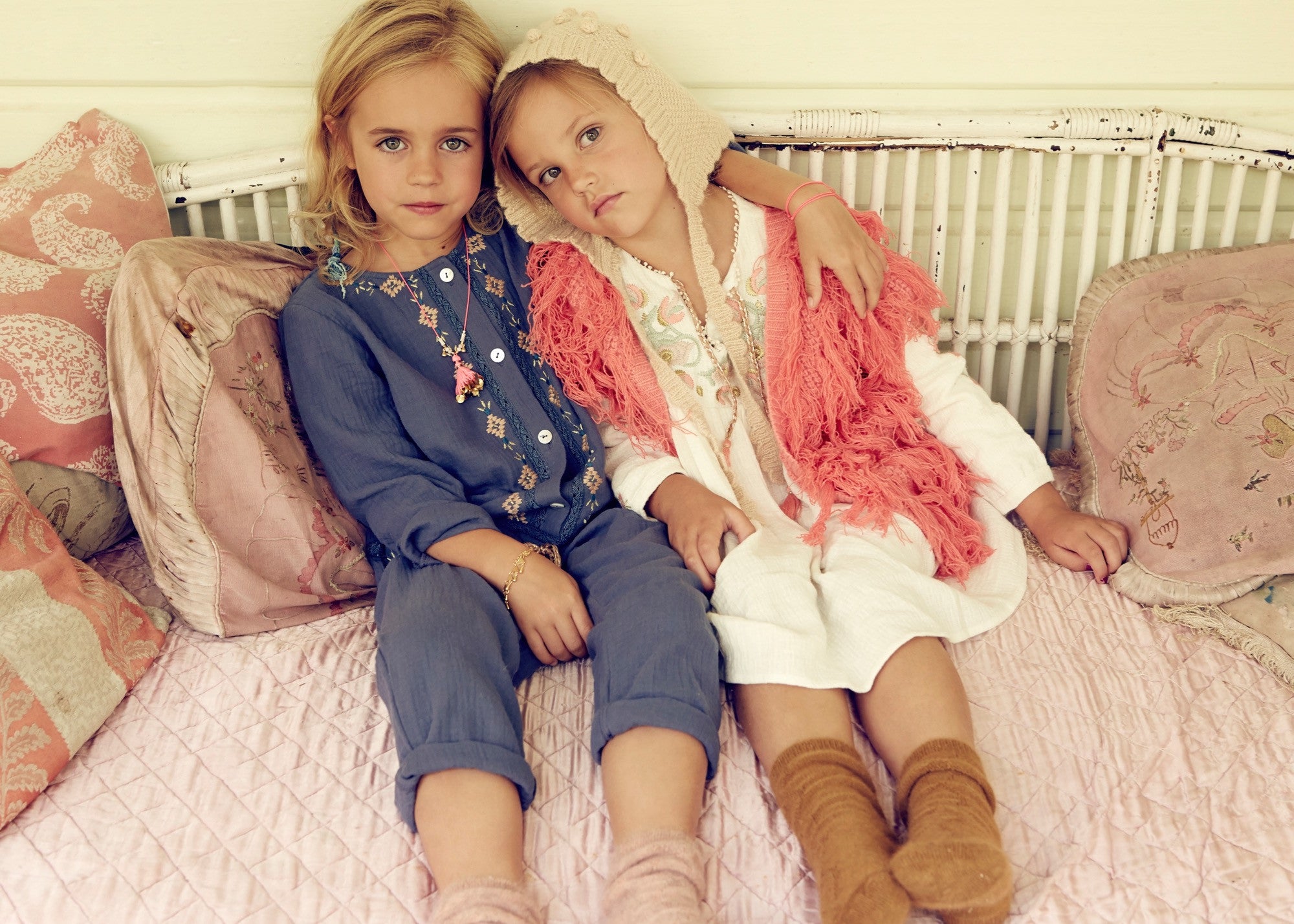 Girls Blue Embroidered Flower Trims'Bluebell'Rompers - CÉMAROSE | Children's Fashion Store - 2