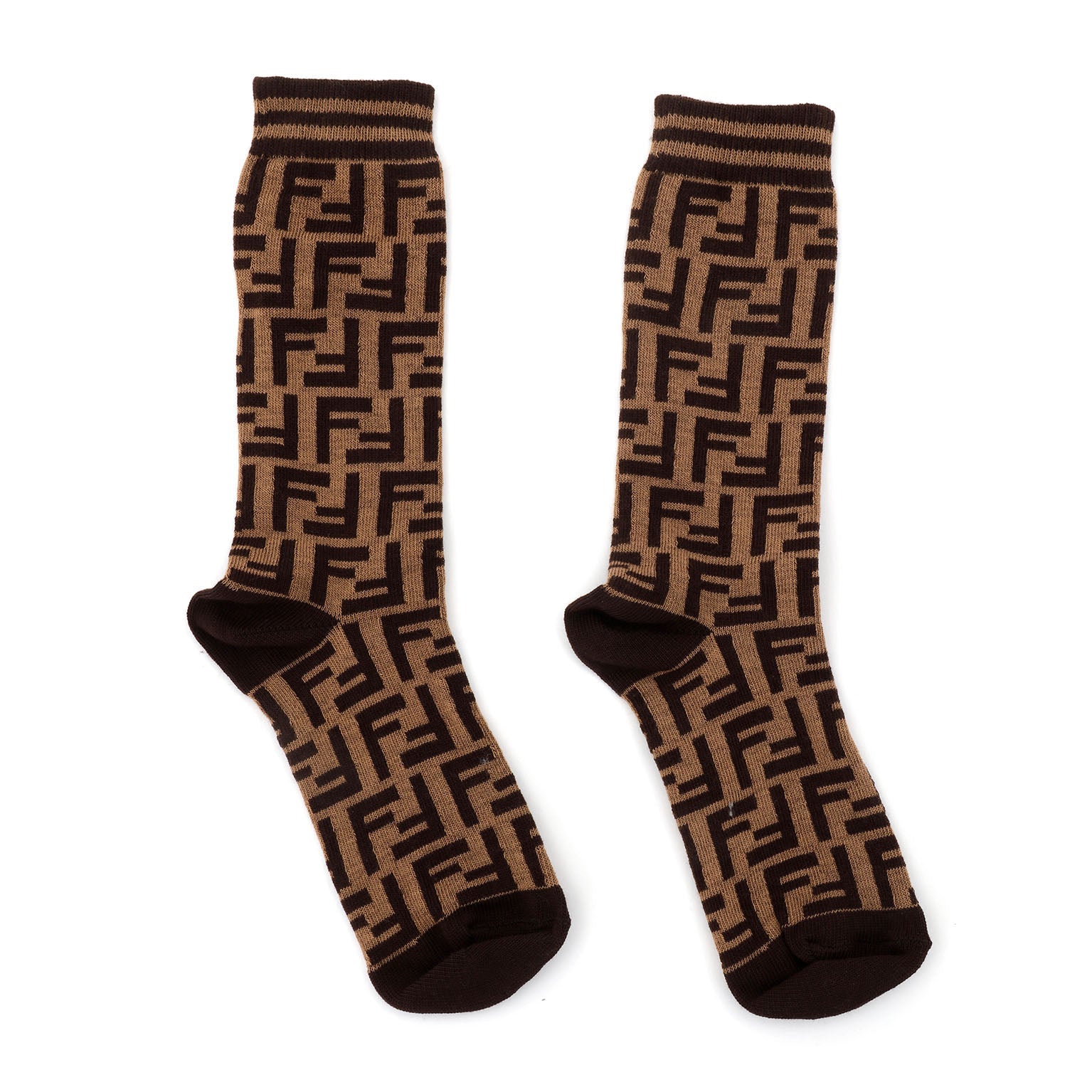 Boys & Girls Brown Logo Cotton Socks