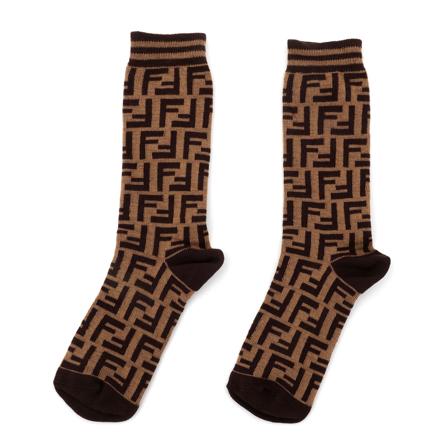 Boys & Girls Brown Logo Cotton Socks