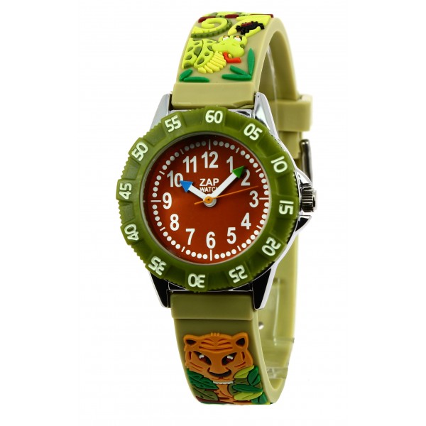 Boys Green Brown Jungle Watch(6-9Y)