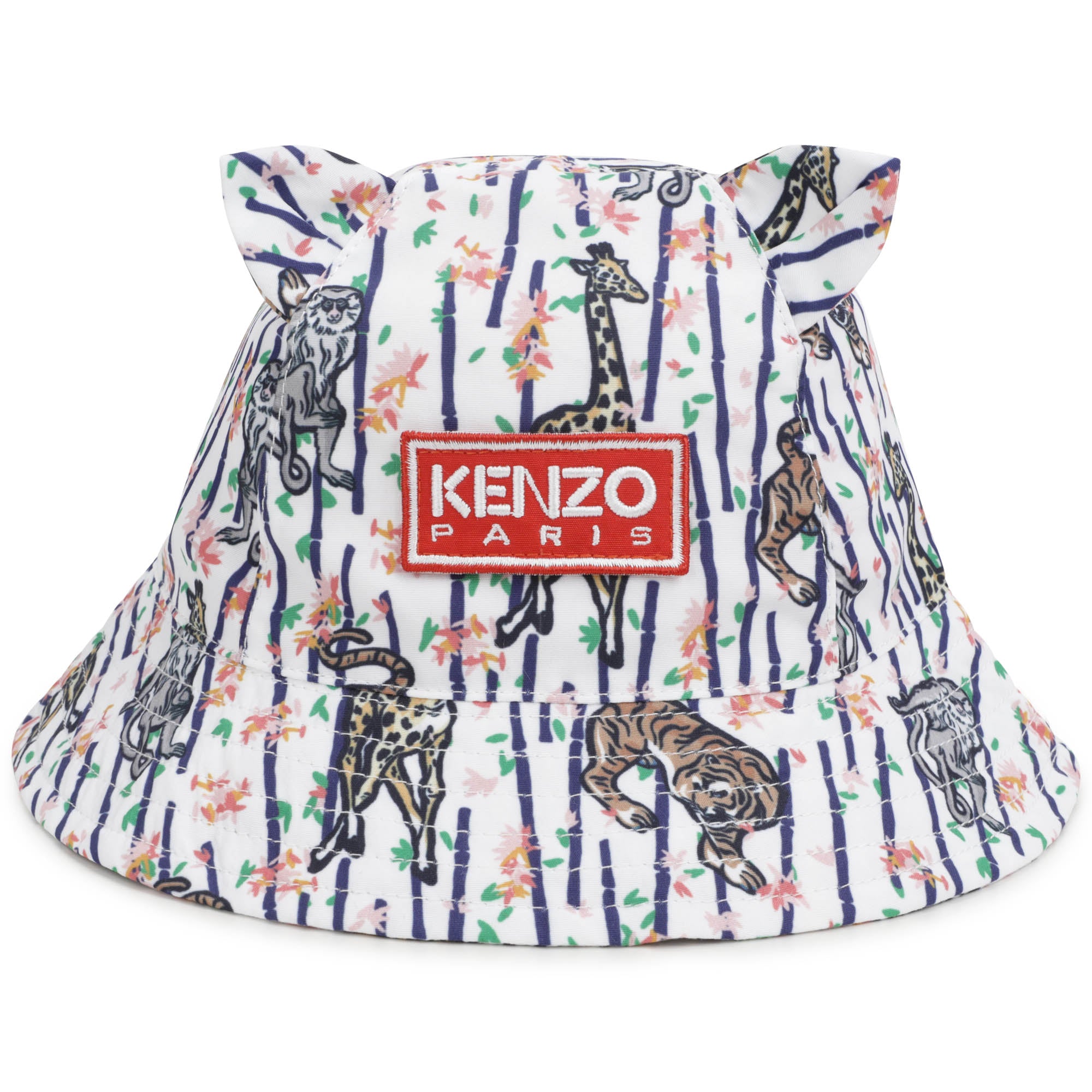 Baby Boys & Girls White Printed Bucket Hat
