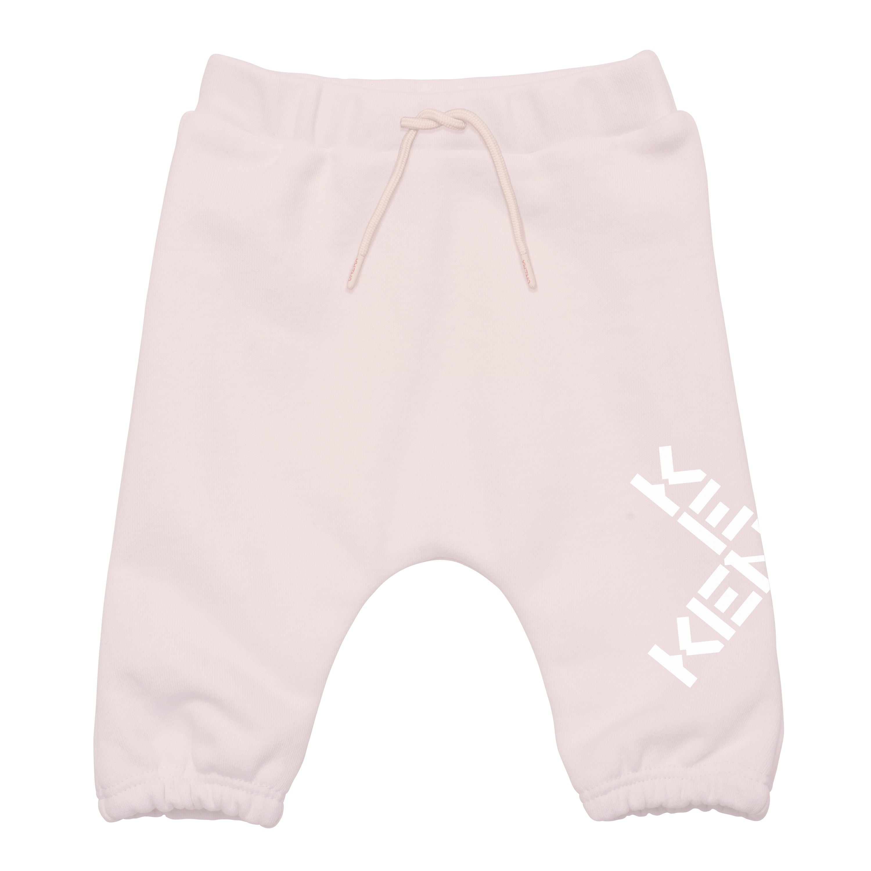 Baby Girls Pink Logo Cotton Trousers
