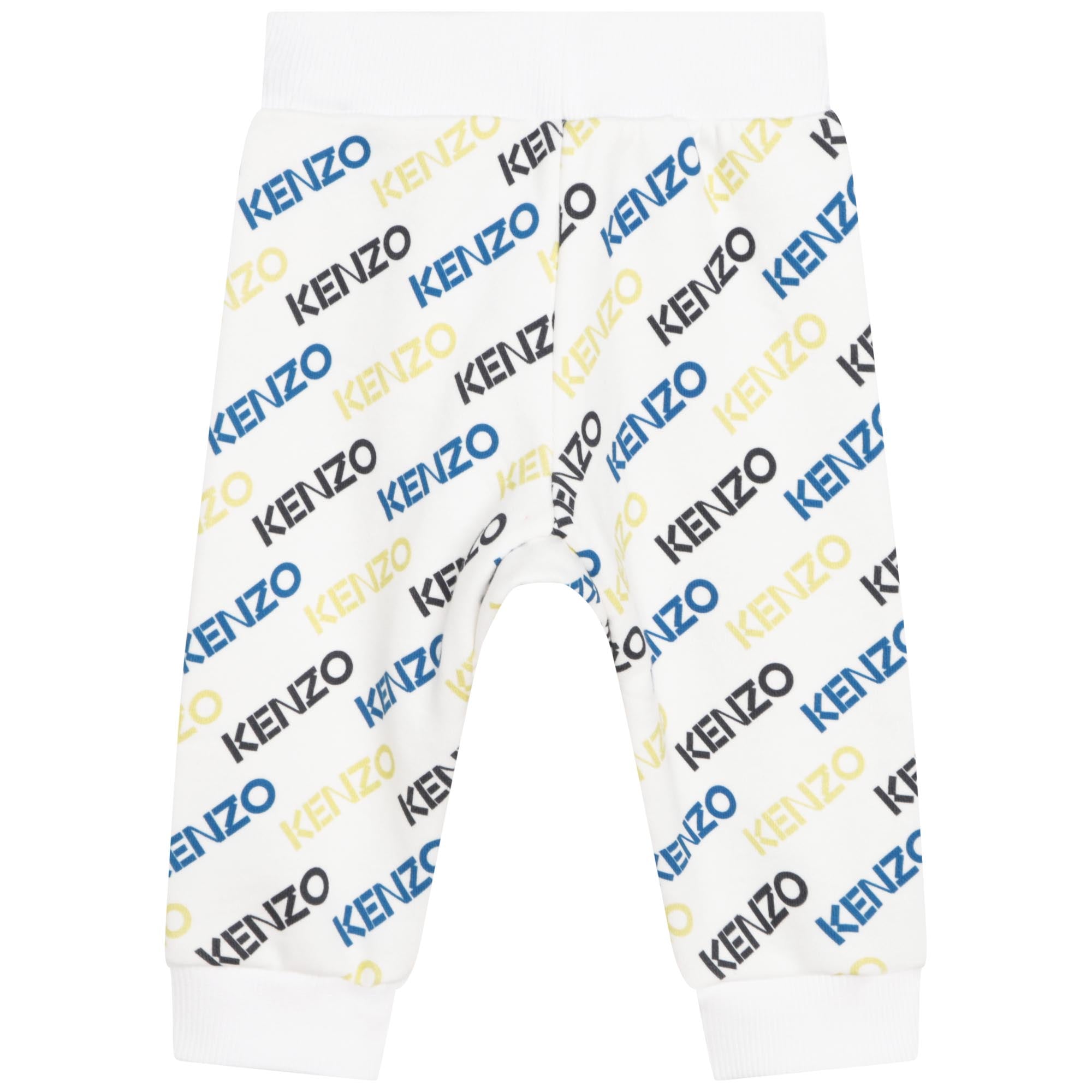Baby Boys White Logo Cotton Trousers