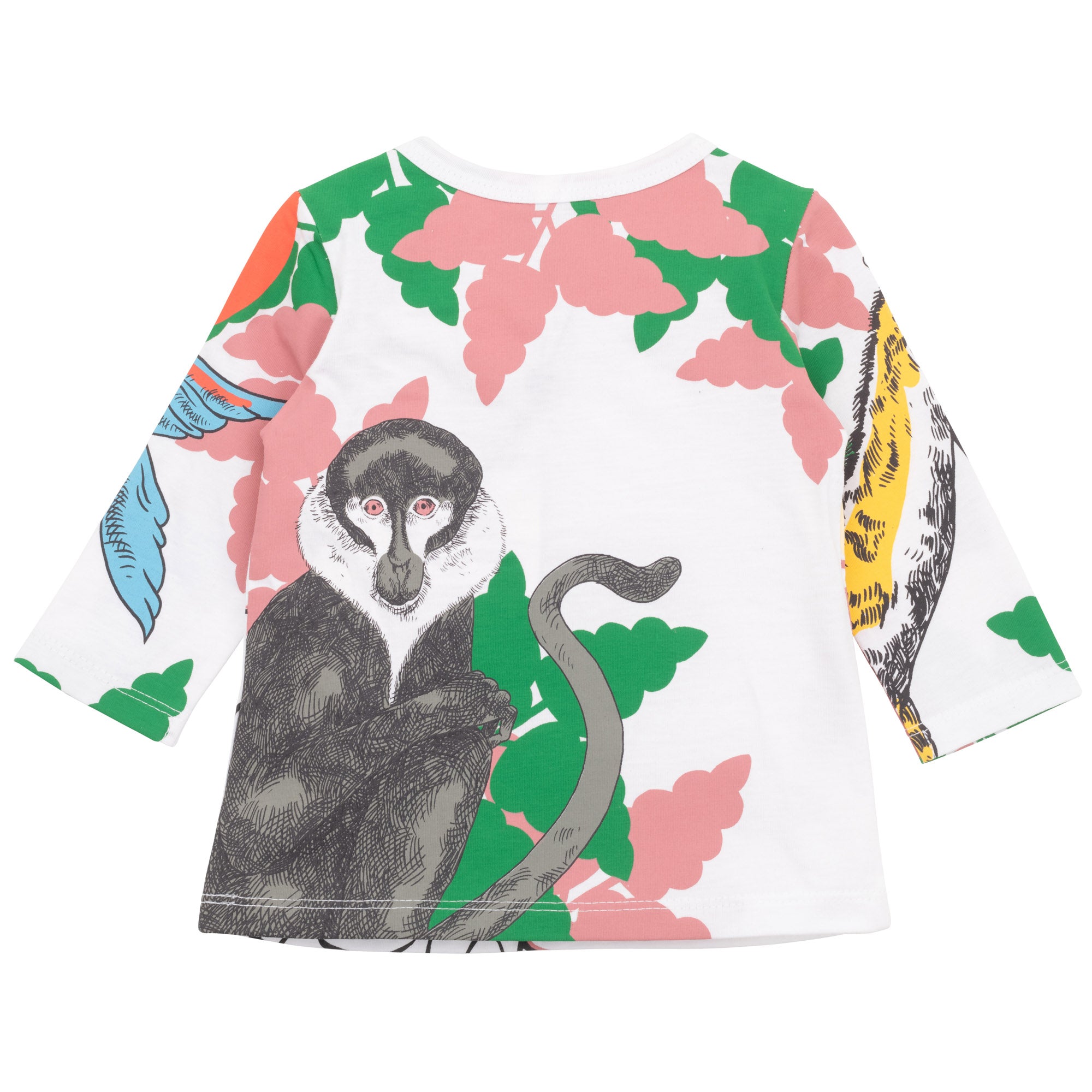 Baby Girls White Printed Cotton T-Shirt