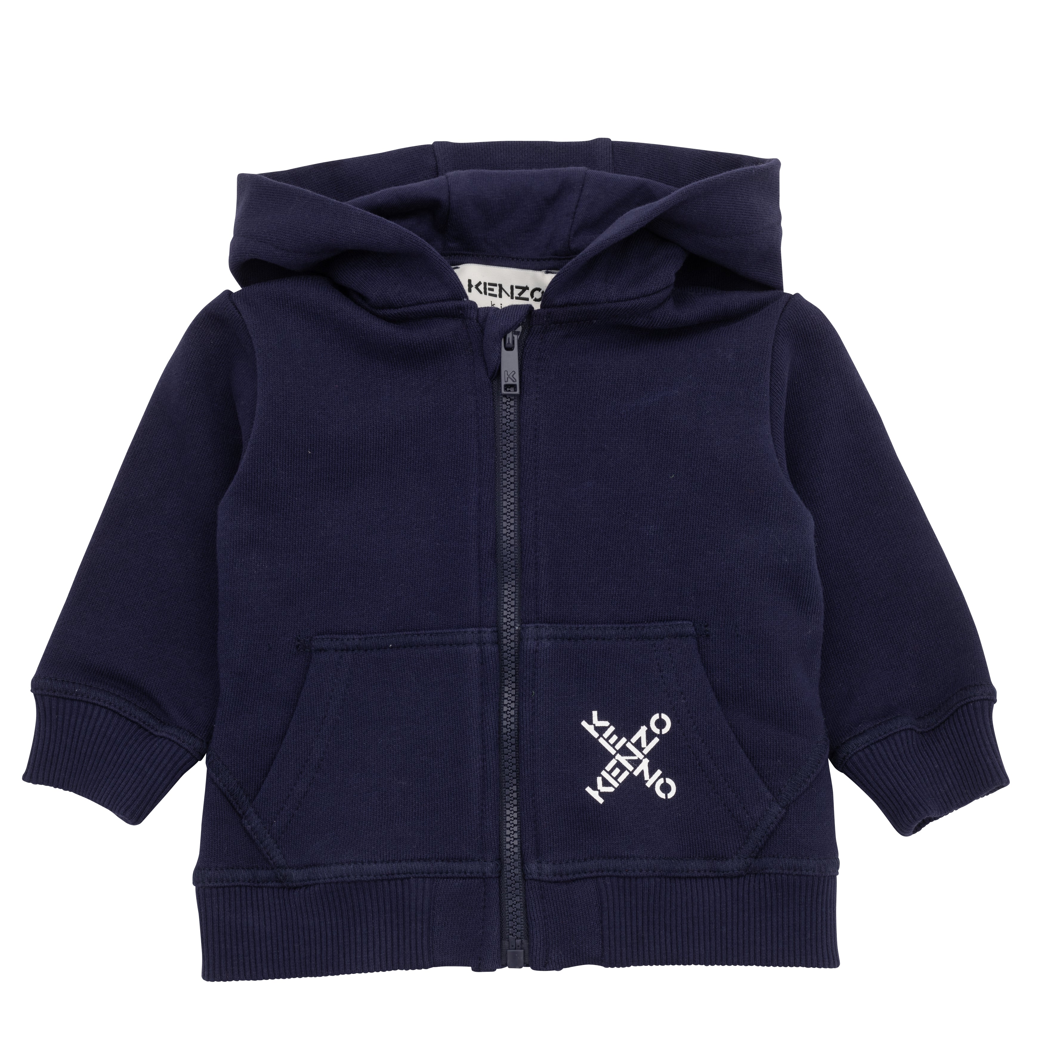 Baby Boys Navy Hooded Zip-Up Top