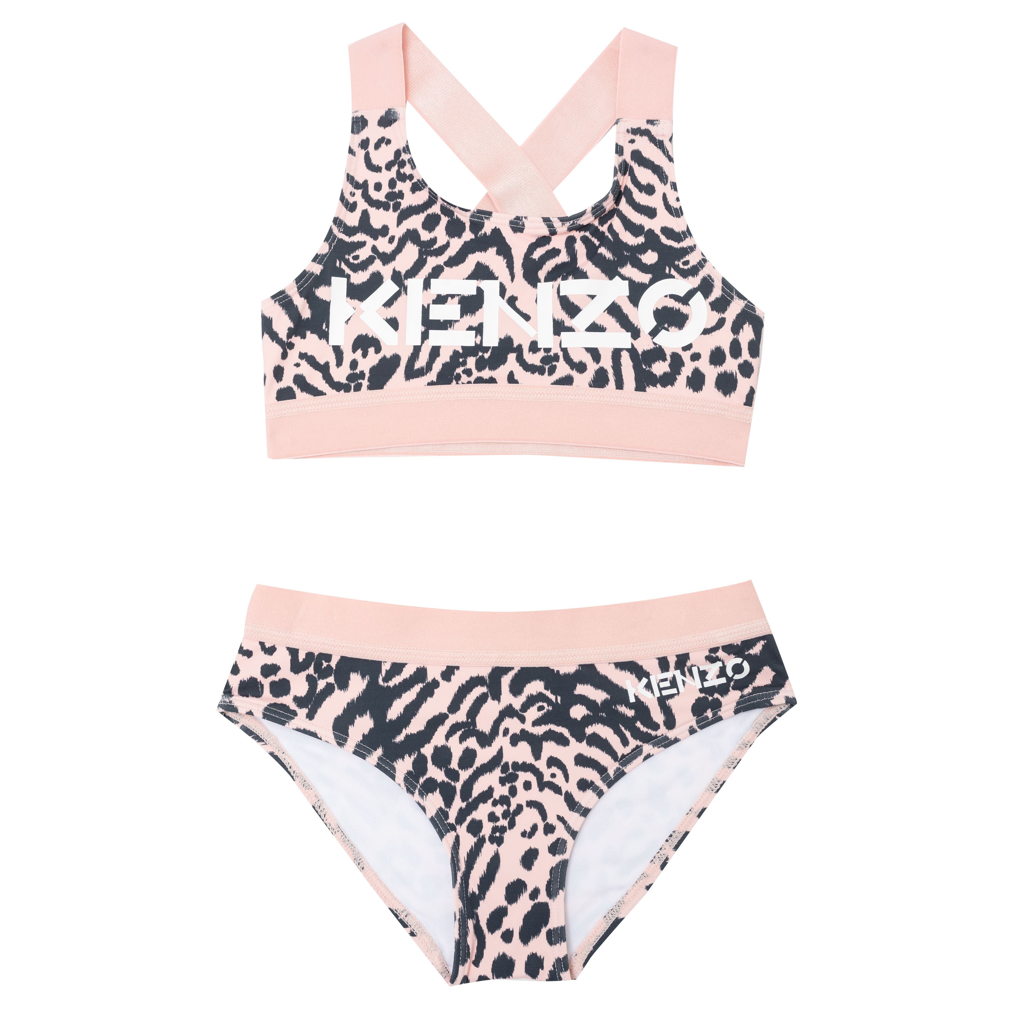 Girls Black Logo Swimsuit